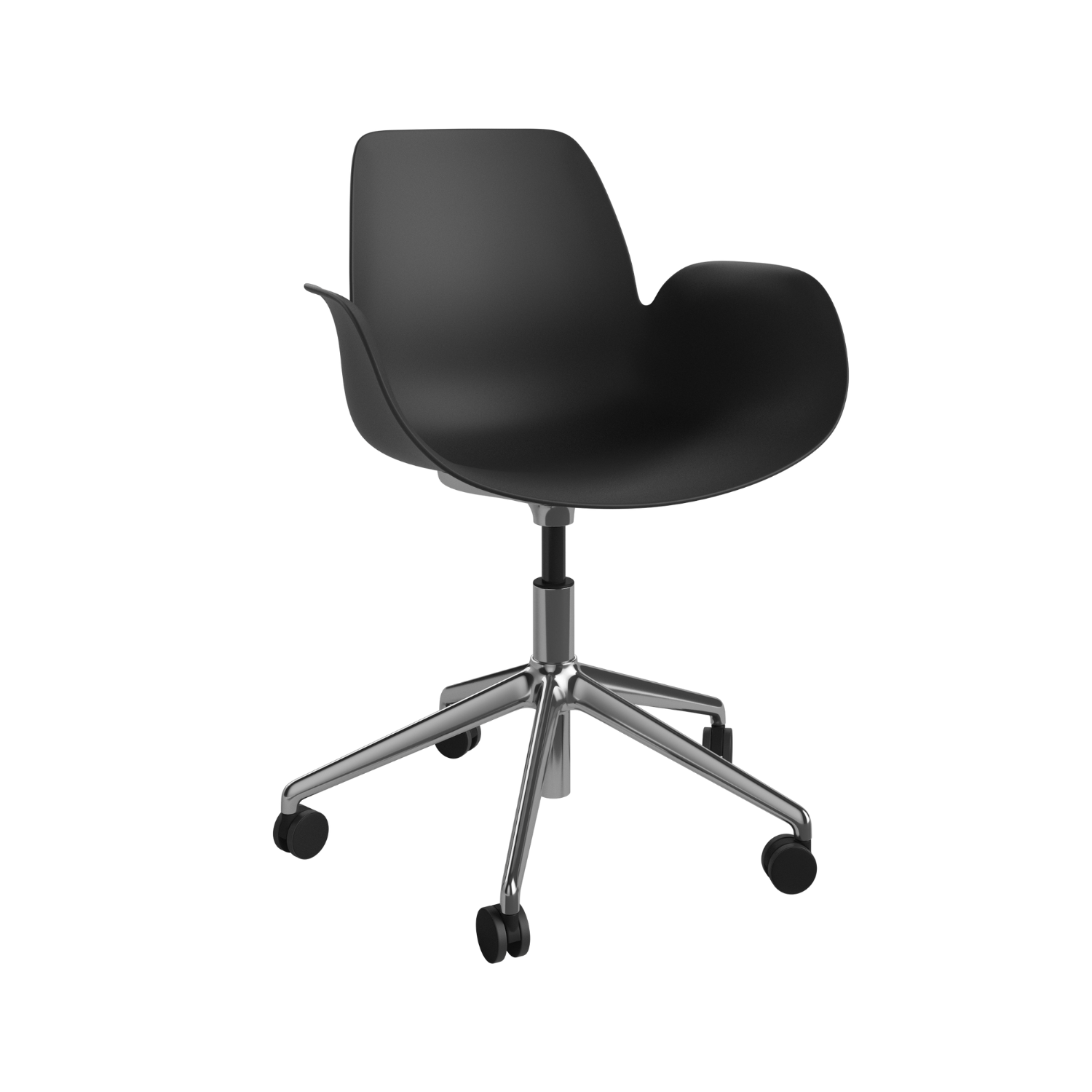 Seed black office chair with a steel base