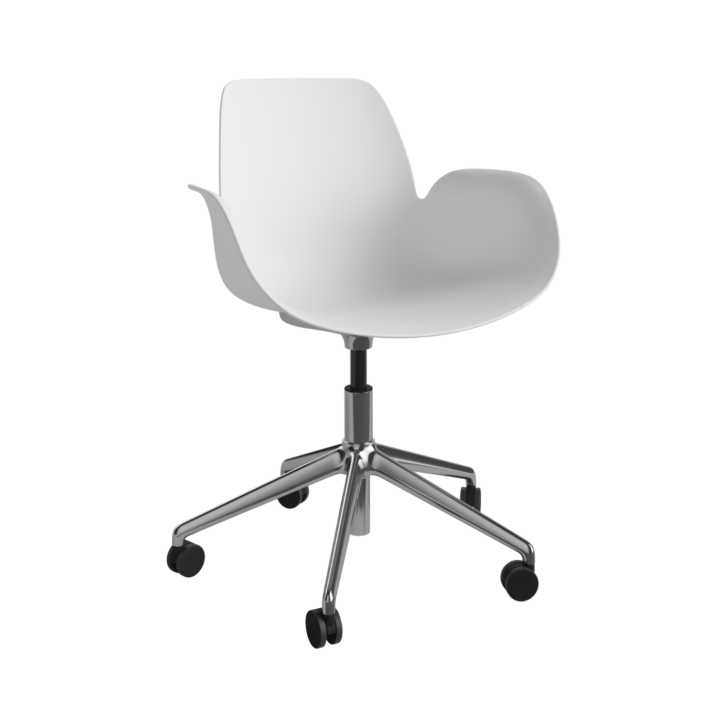 SEED white office chair with a steel base