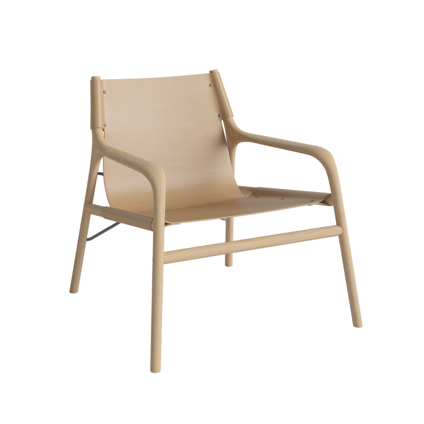 Soul beige armchair with a whitened base