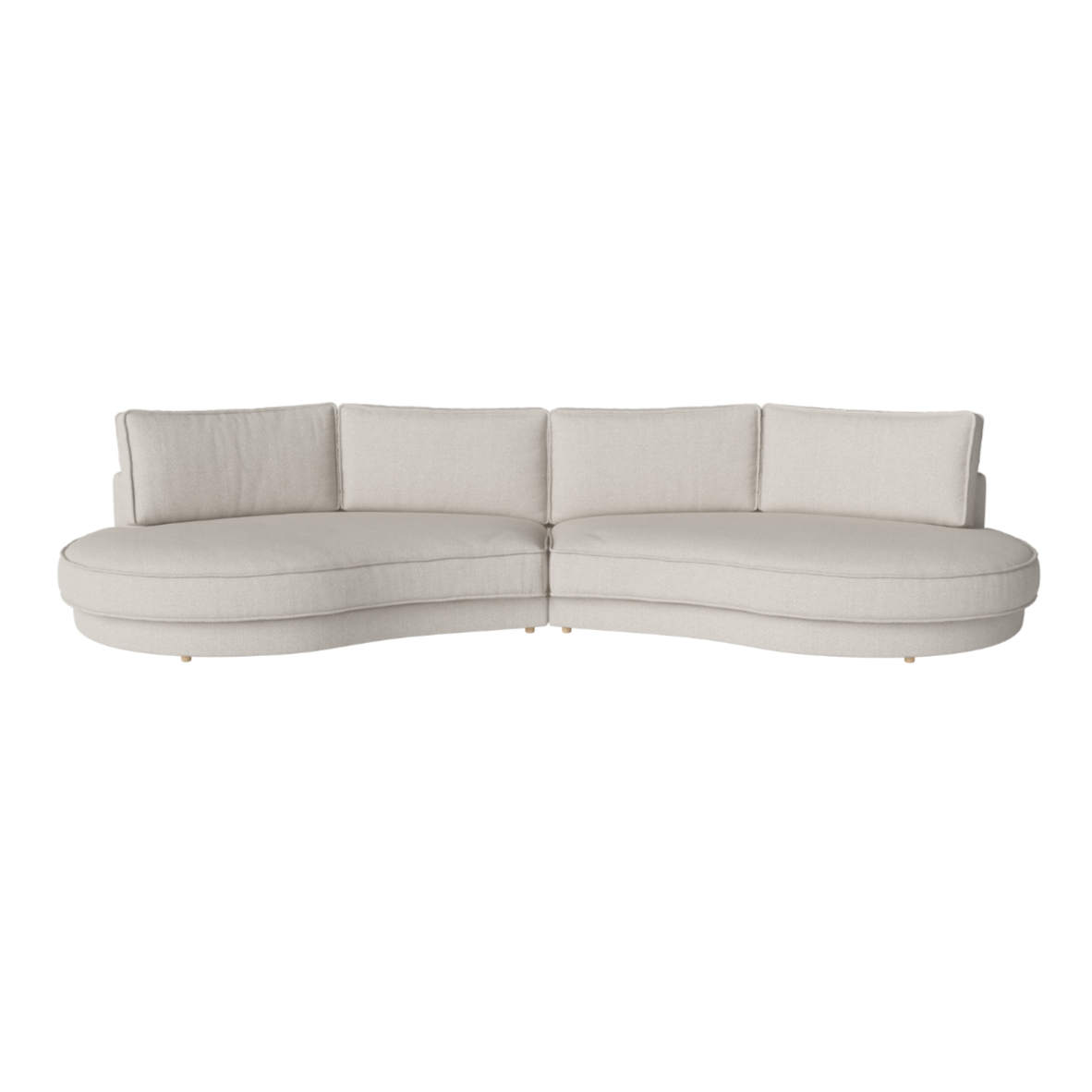 2-modules Sofa abgerundete gepolsterte Noora Whiten-Basis