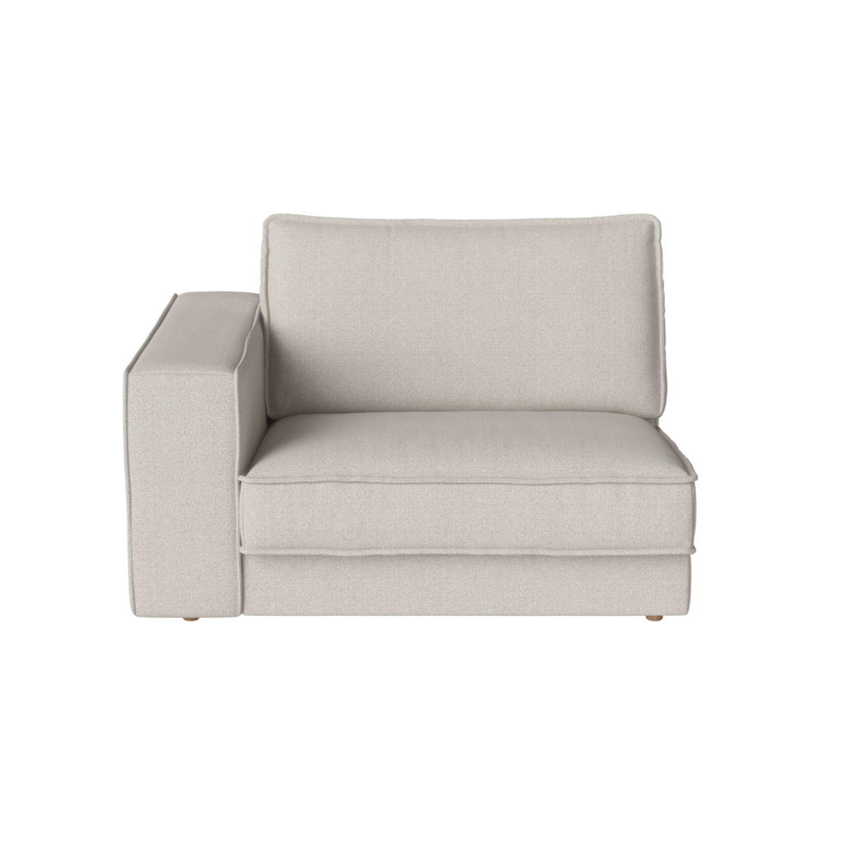 Noora Modulare Sofa - Links -Hand -Modul mit einer weißten Basis