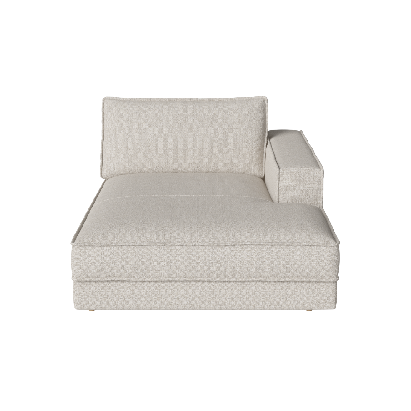 Noora Modulare Sofa - rechts gehandelte Chaise mit einer weißten Basis