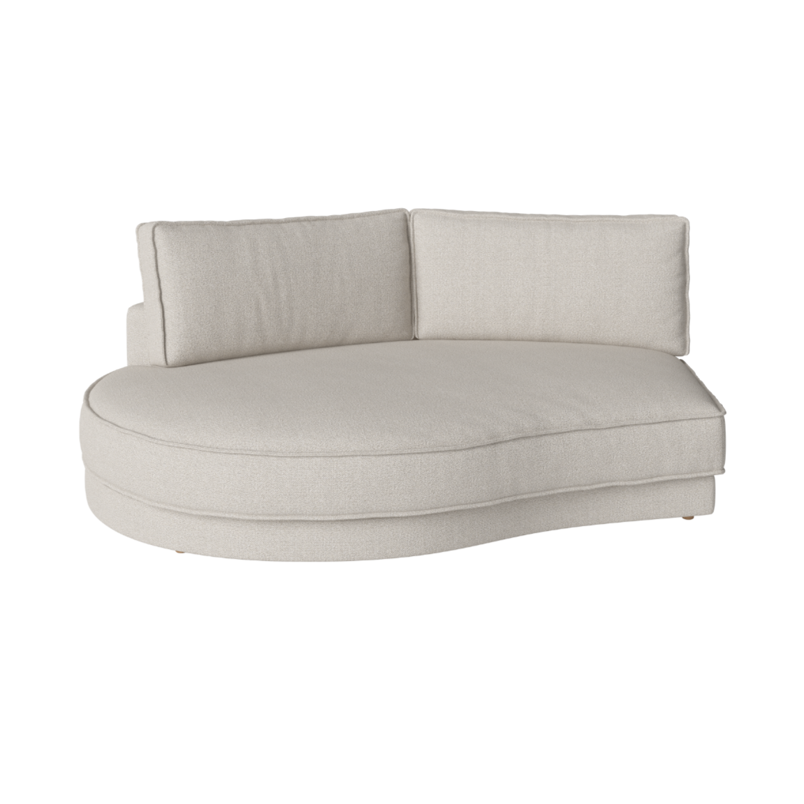 Noora Modulare Sofa - ein abgerundetes linker Handmodul mit einer Eichenbasis