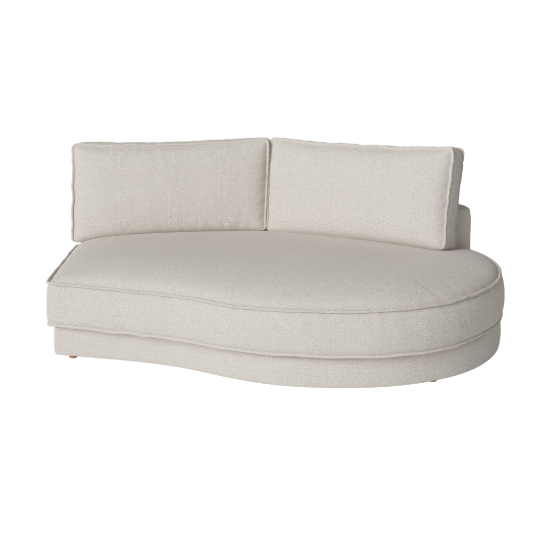 Noora Modulare Sofa - ein abgerundetes rechtes Modul mit einer schwarzen Basis