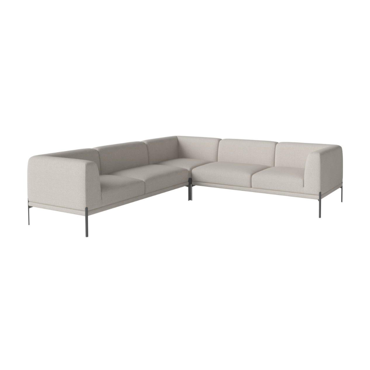 Symmetrical corner 6-seater caisa gray steel base