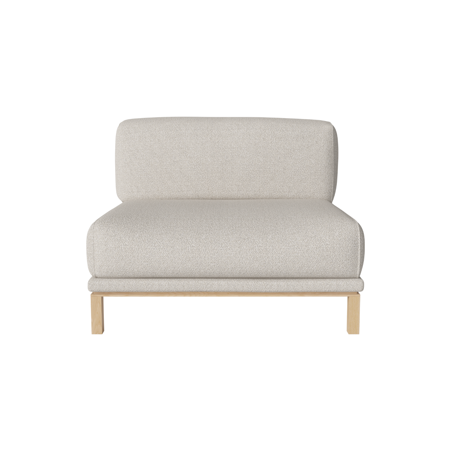 Modular sofa COSY - central module with a whitened base