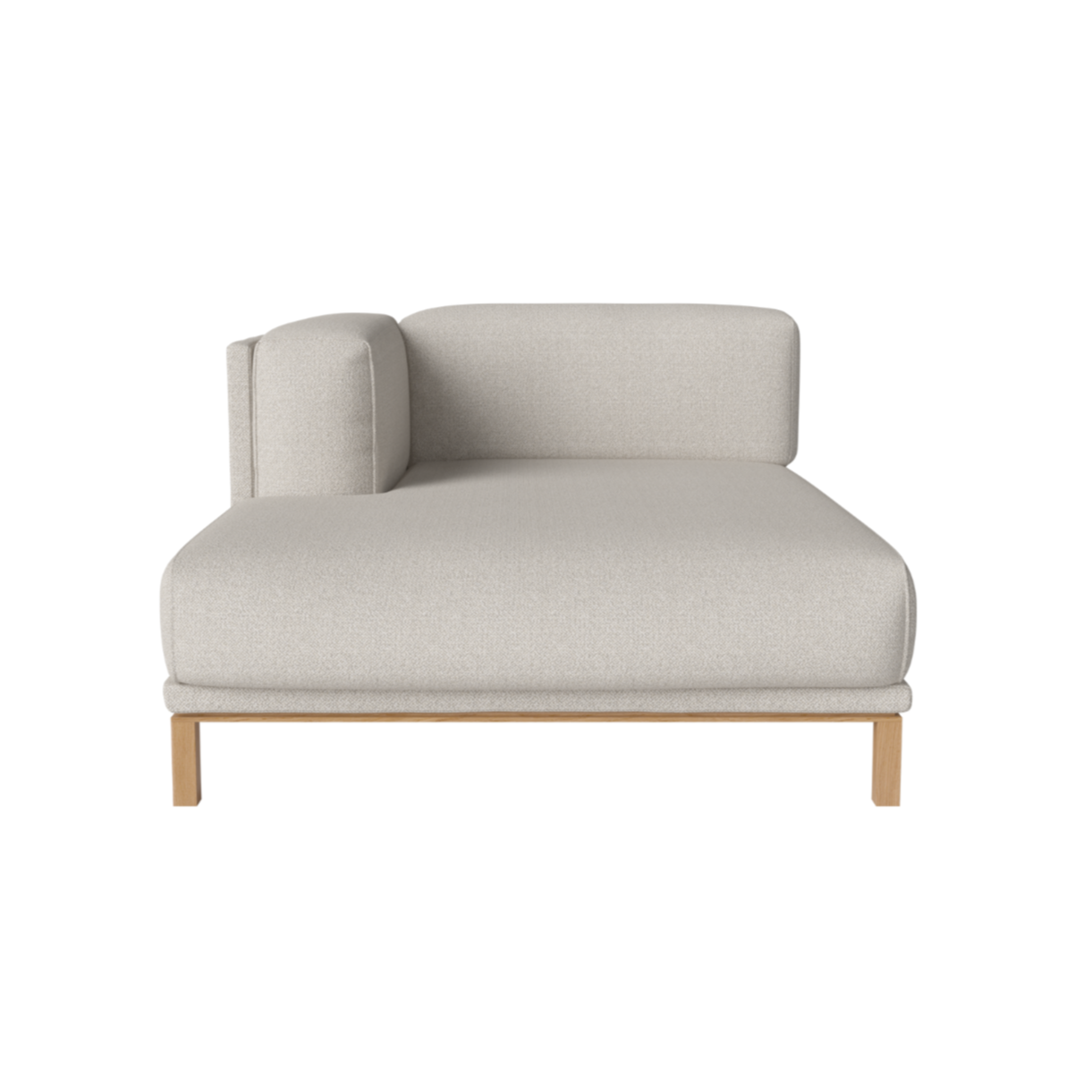 Modular sofa COSY - left -hand chaiselong with an oak base