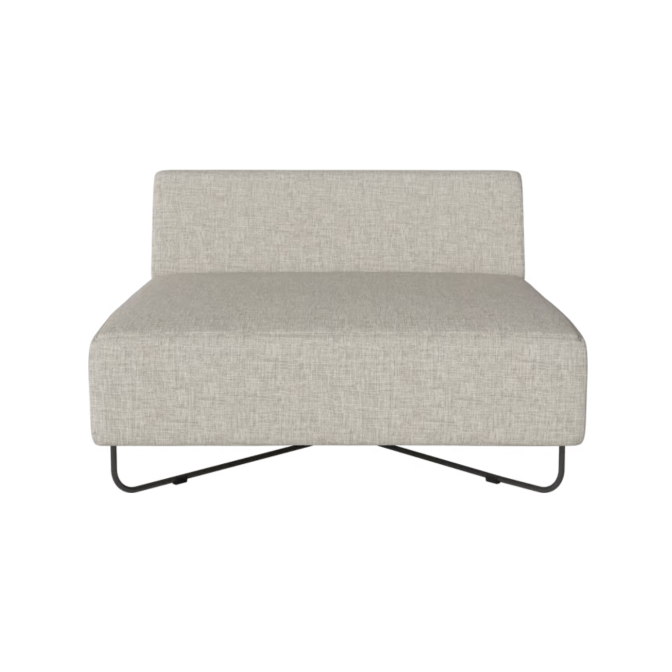 Modulares Sofa Orlando - Zentralmodul mit einer schwarzen Stahlbasis