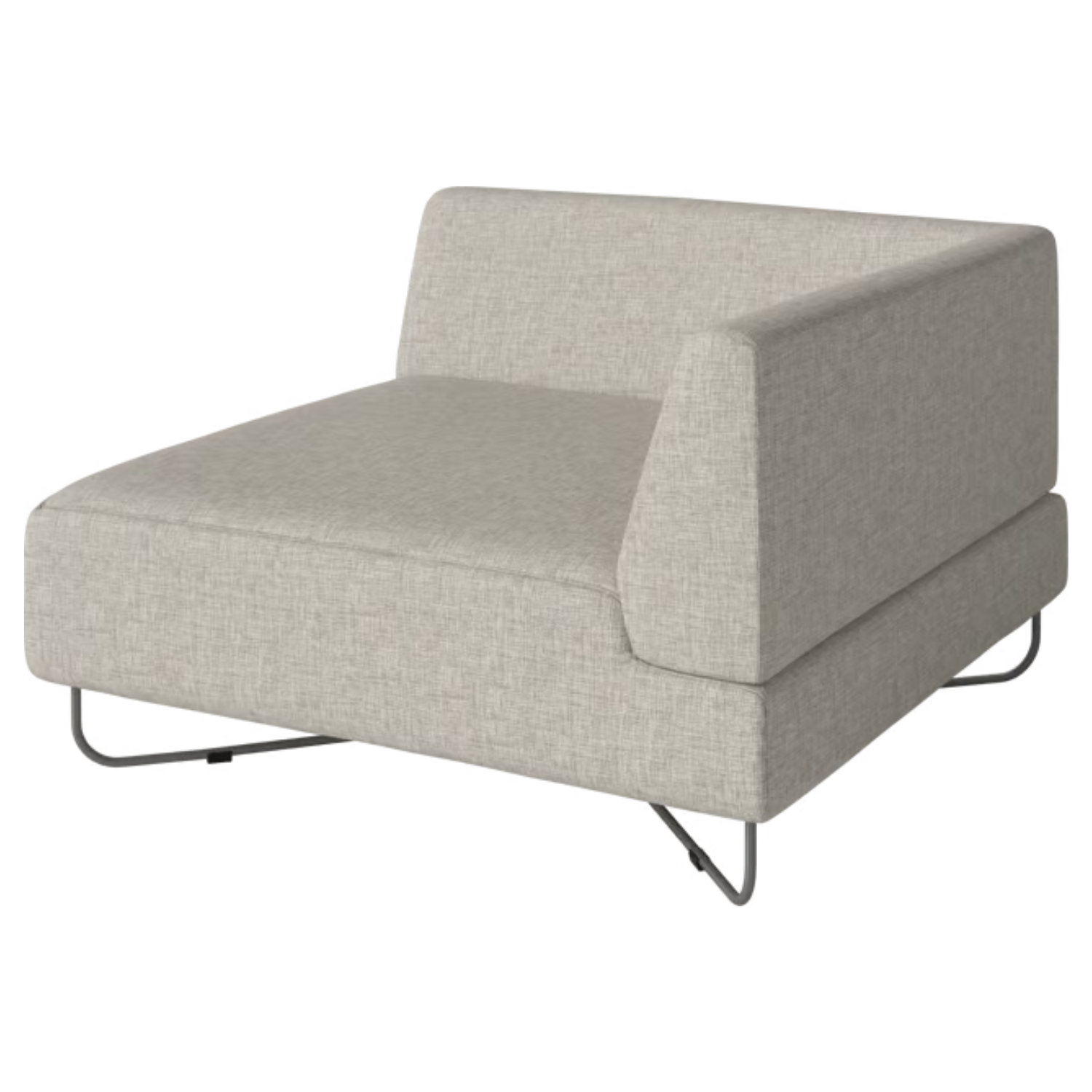 Modulares Sofa Orlando - rechts -Handmodul mit einer Stahlbasis