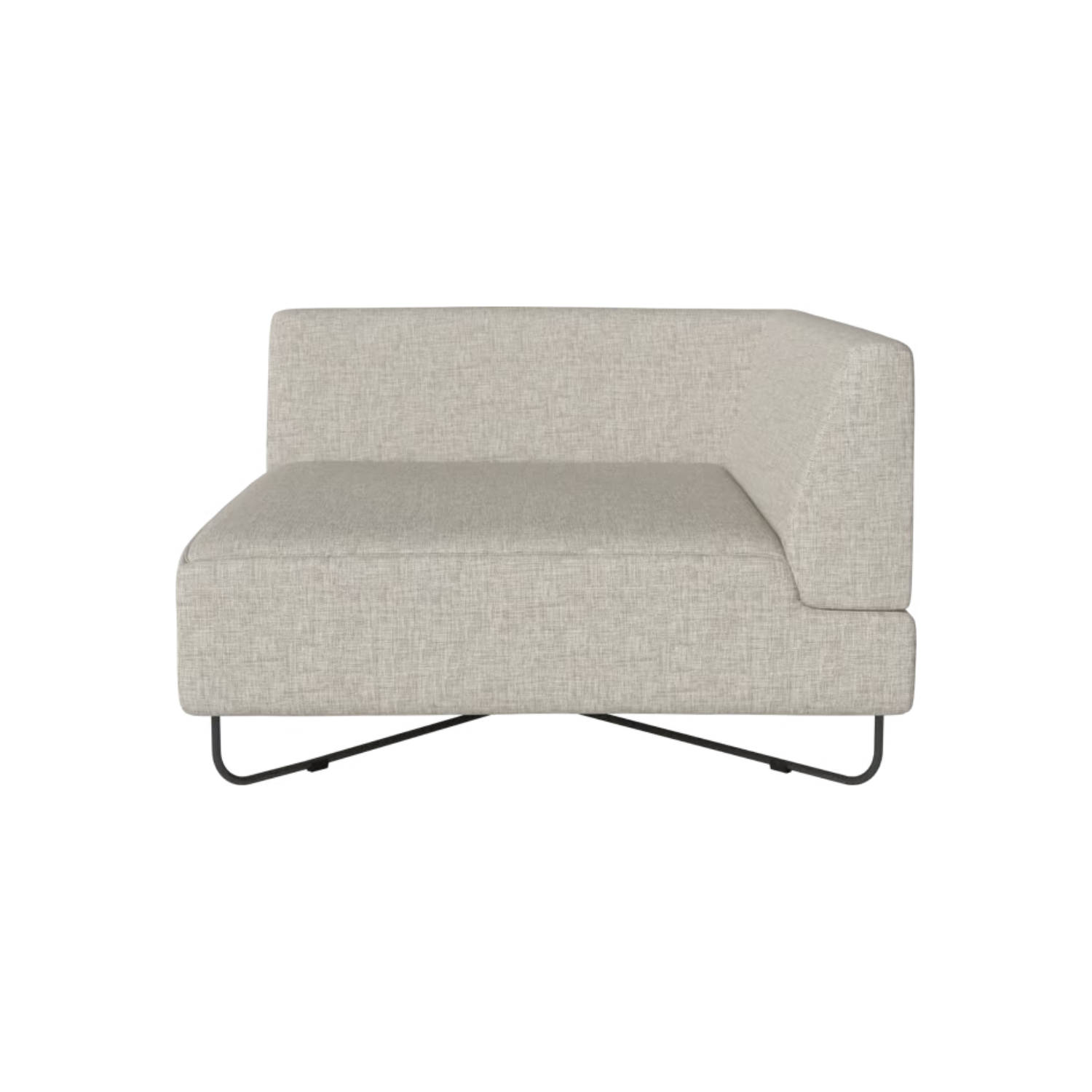 Modulares Sofa Orlando - rechts -Handmodul mit einer schwarzen Stahlbasis