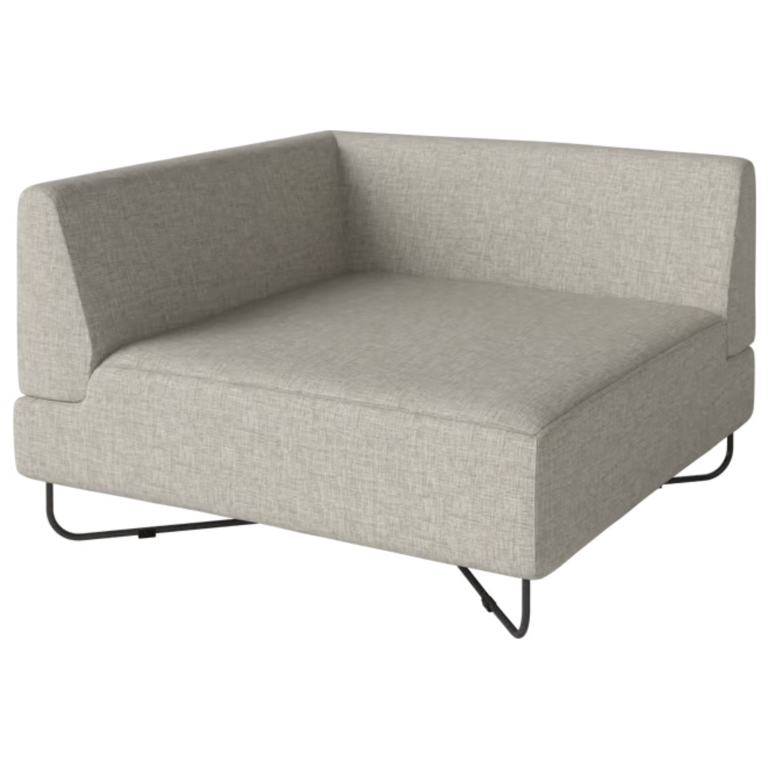 Modular sofa Orlando - left -hand module with a black steel base