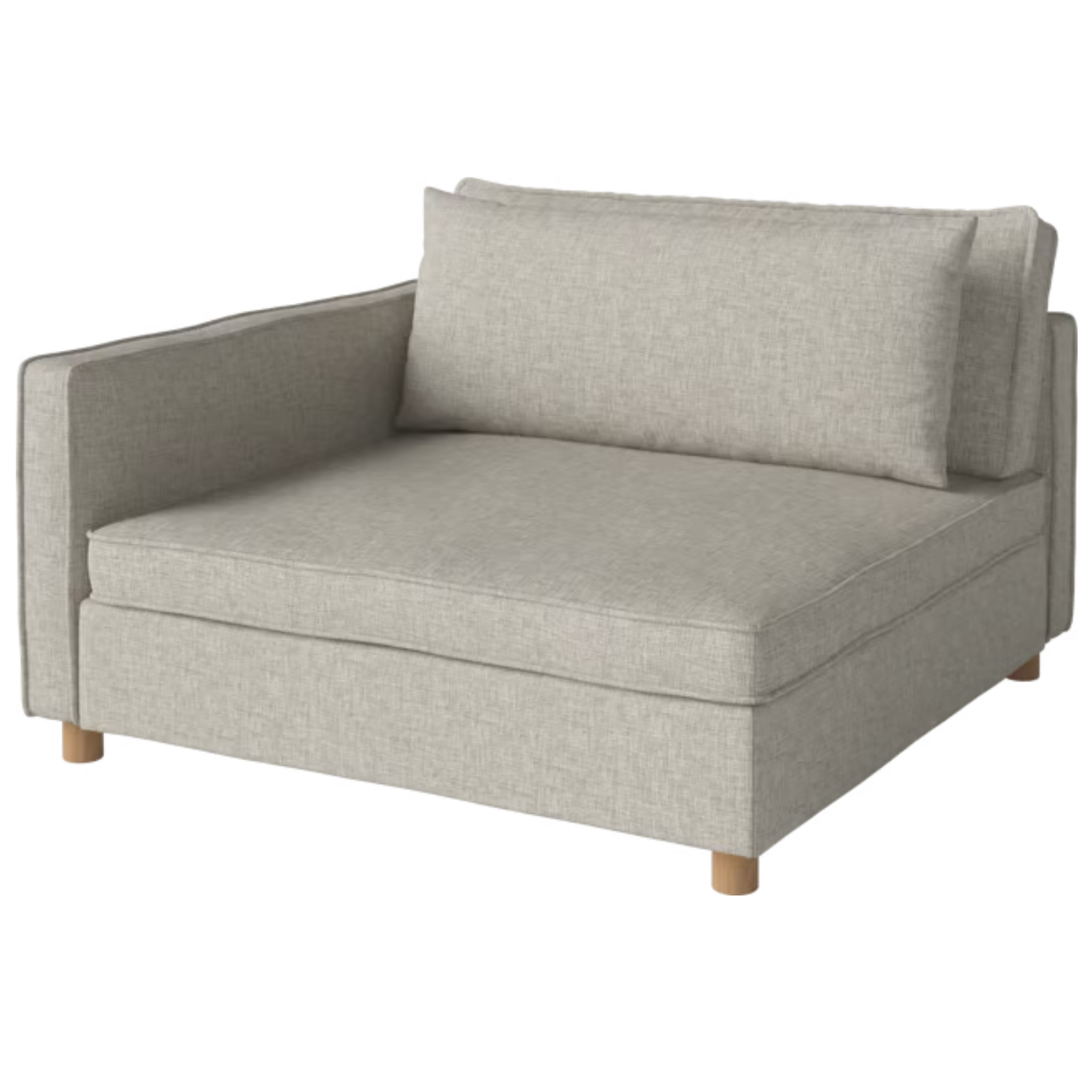 Modulares Sofa -Himbeer - linke Handmodul mit einer Eichenbasis