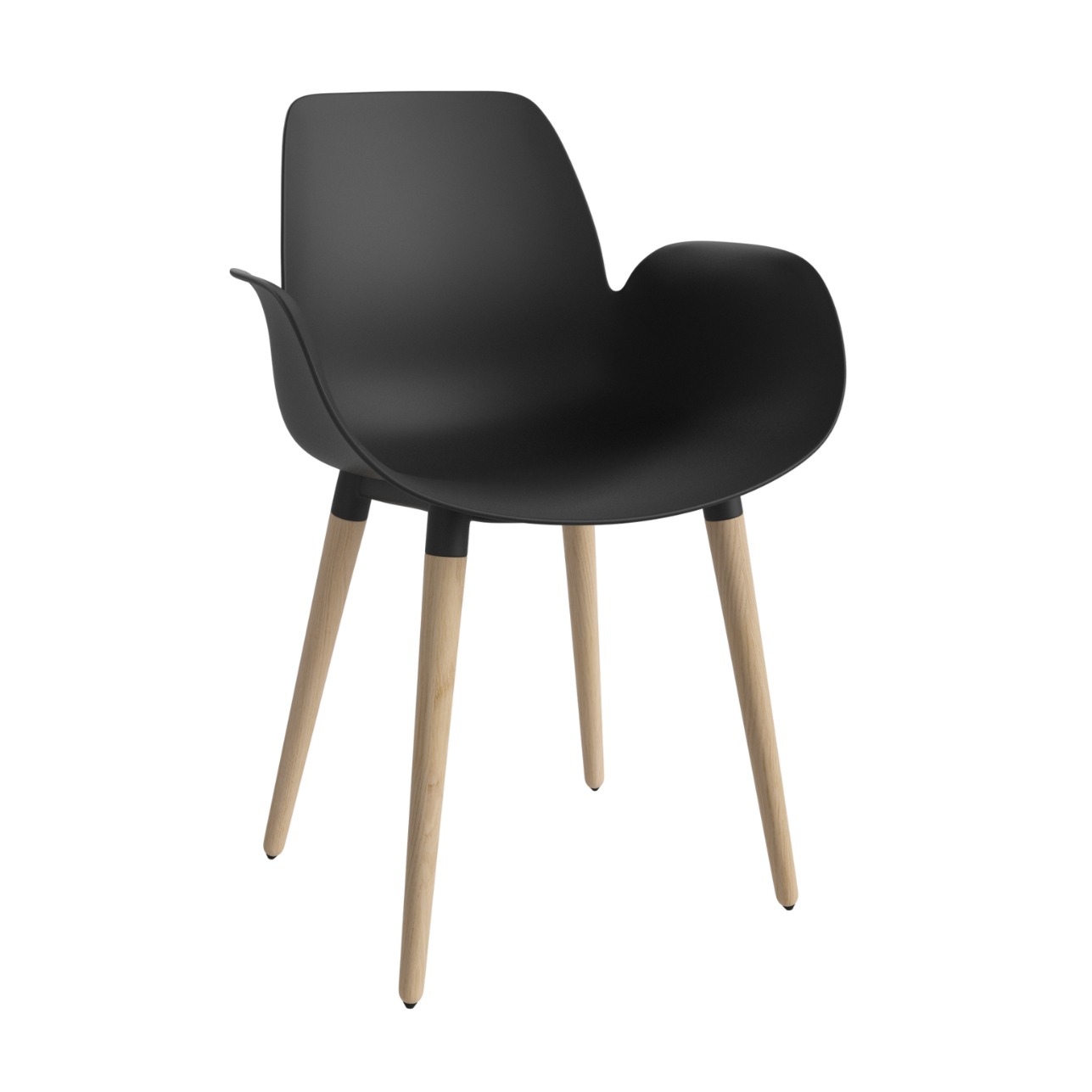 Chair with Seed Black armrests with a whitened base