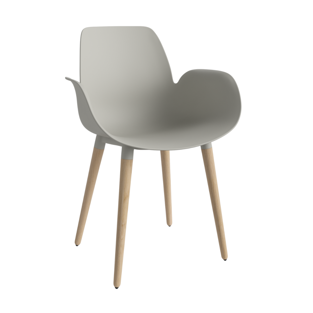 Chair with seed gray armrests with a whitened base