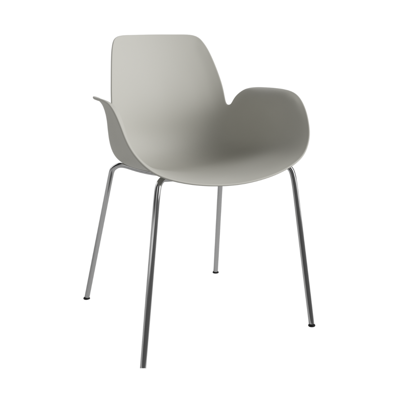 Chair with Seed Gray armrests with a steel base