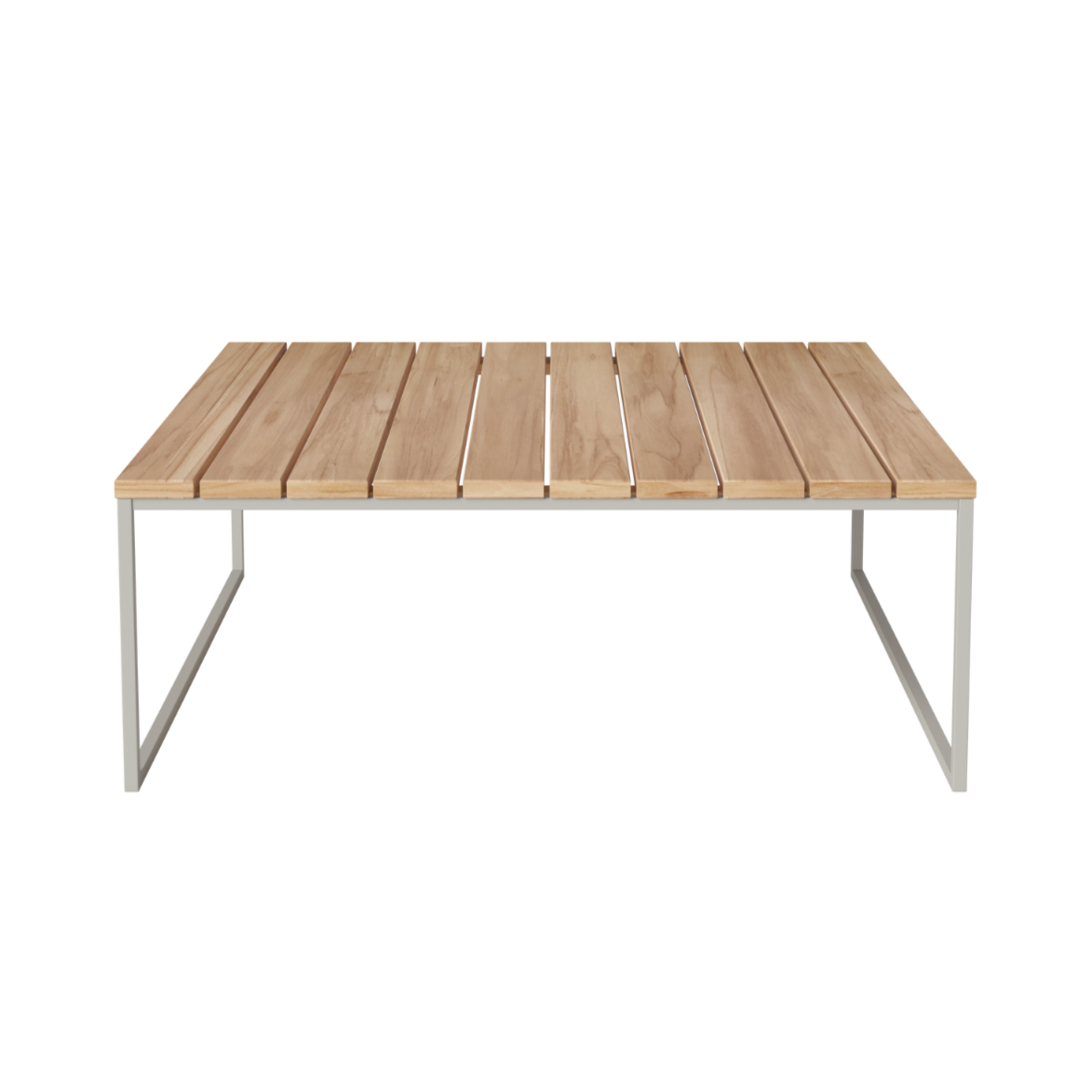 The external coffee table Como wooden top with a gray base