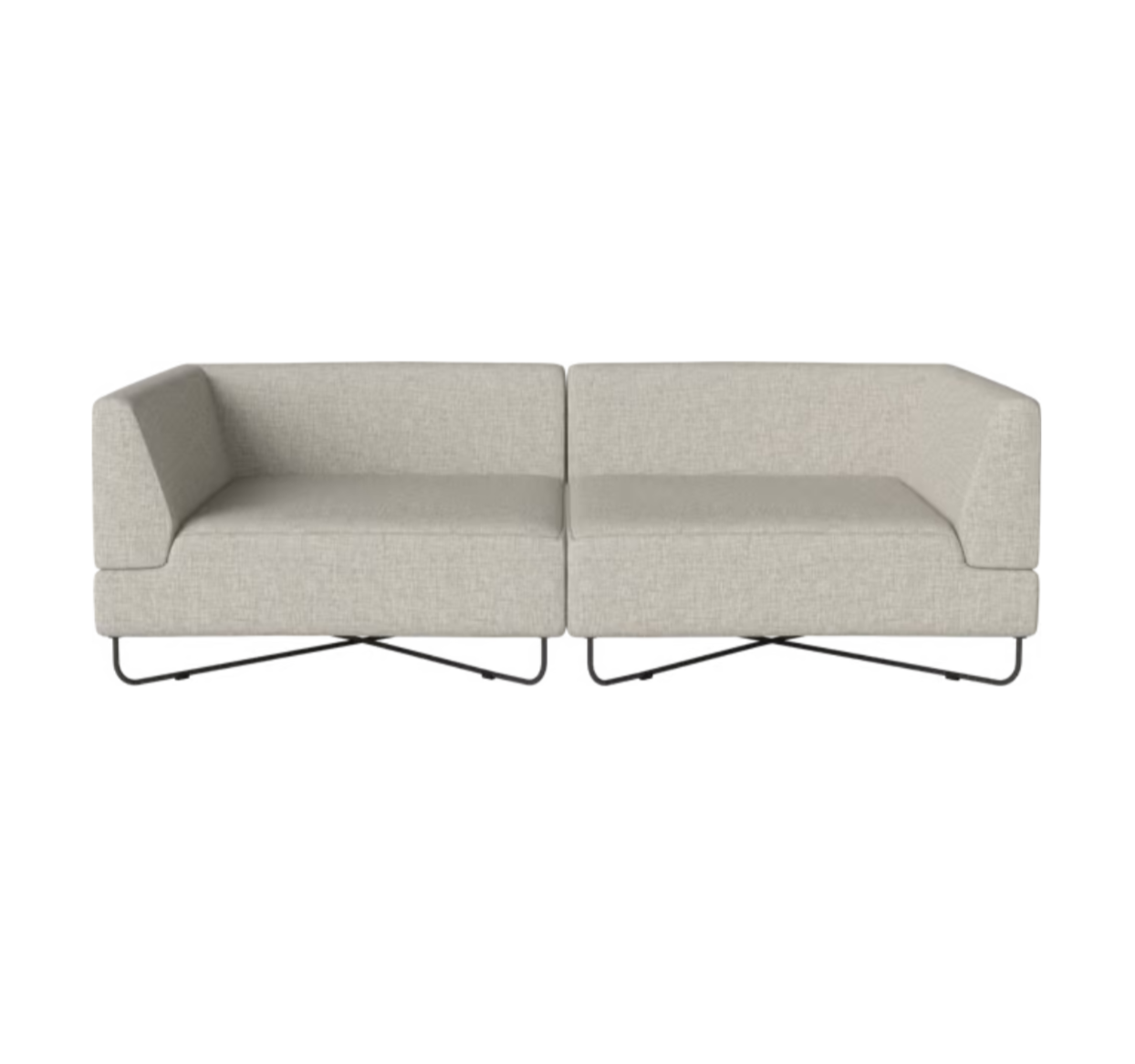 Sofa 2-modułowa ORLANDO czarna stalowa podstawa