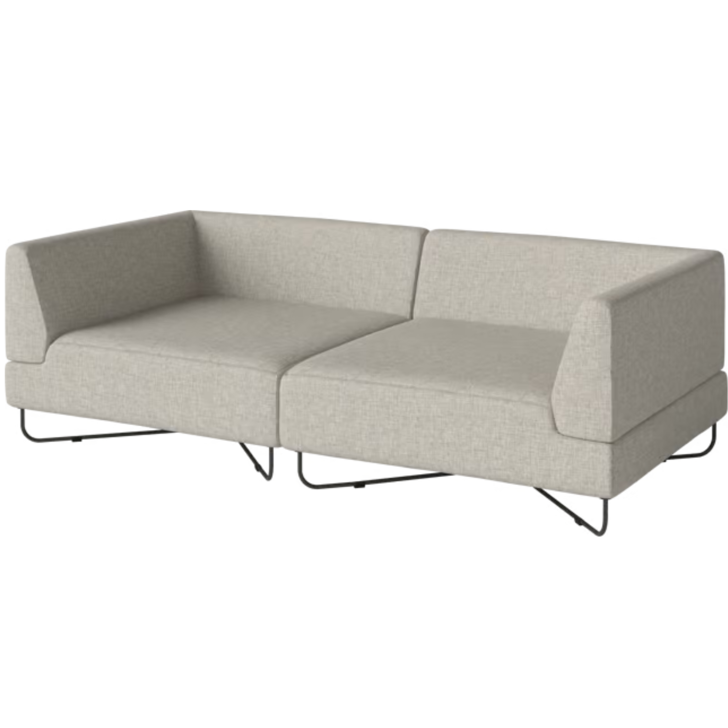 2-module sofa Orlando black steel base