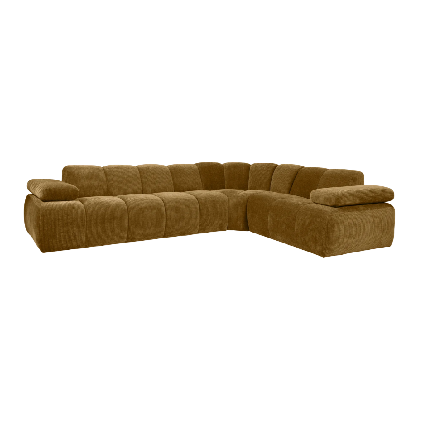 Mojo Corner Sofa Right Woven Rib Fabric Honey Yellow