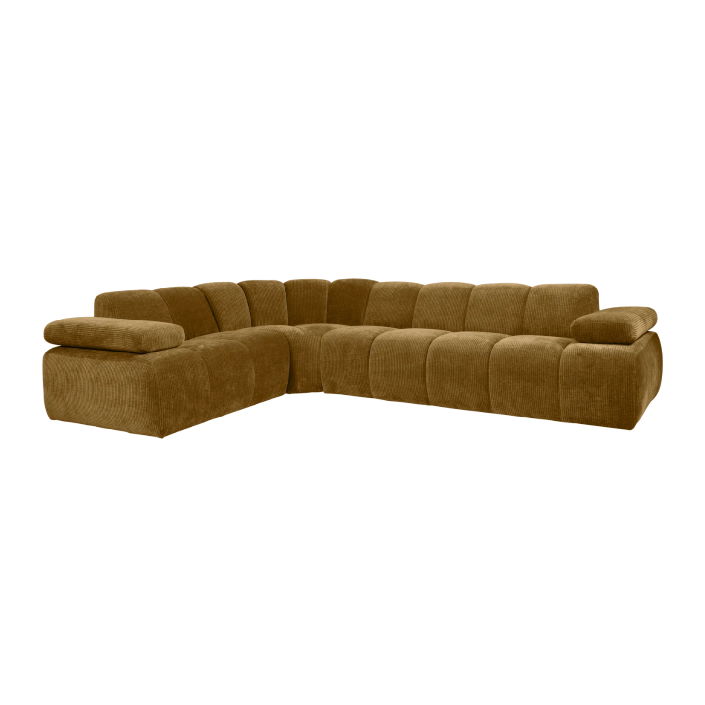 Mojo Corner Sofa Left Woven Rib Fabric Honey Yellow