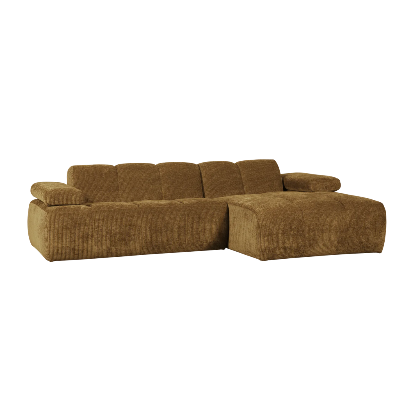 Mojo Chaise Longue Right Woven Rib Fabric Honey Yellow