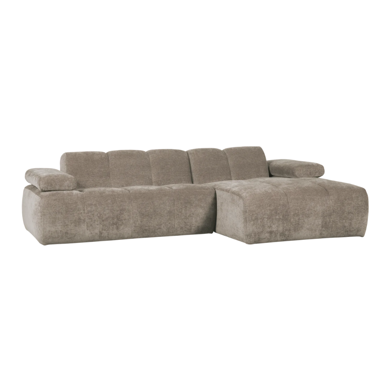Mojo Chaise Longue Right Woven Rib Fabric Dark Sand