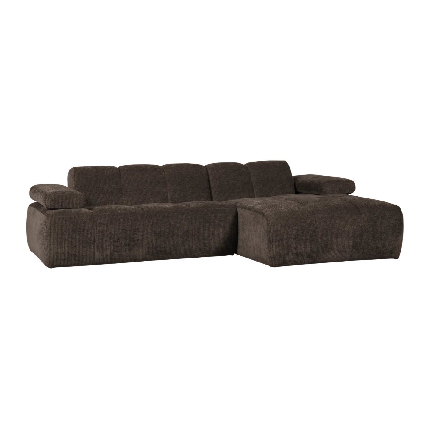 Mojo Chaise Longue Right Woven Rib Fabric Brown
