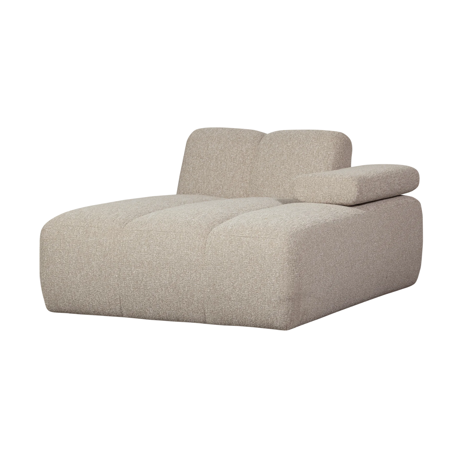 Sofa modułowa MOJO - szezlong prawostronny beżowy melanż bouclé