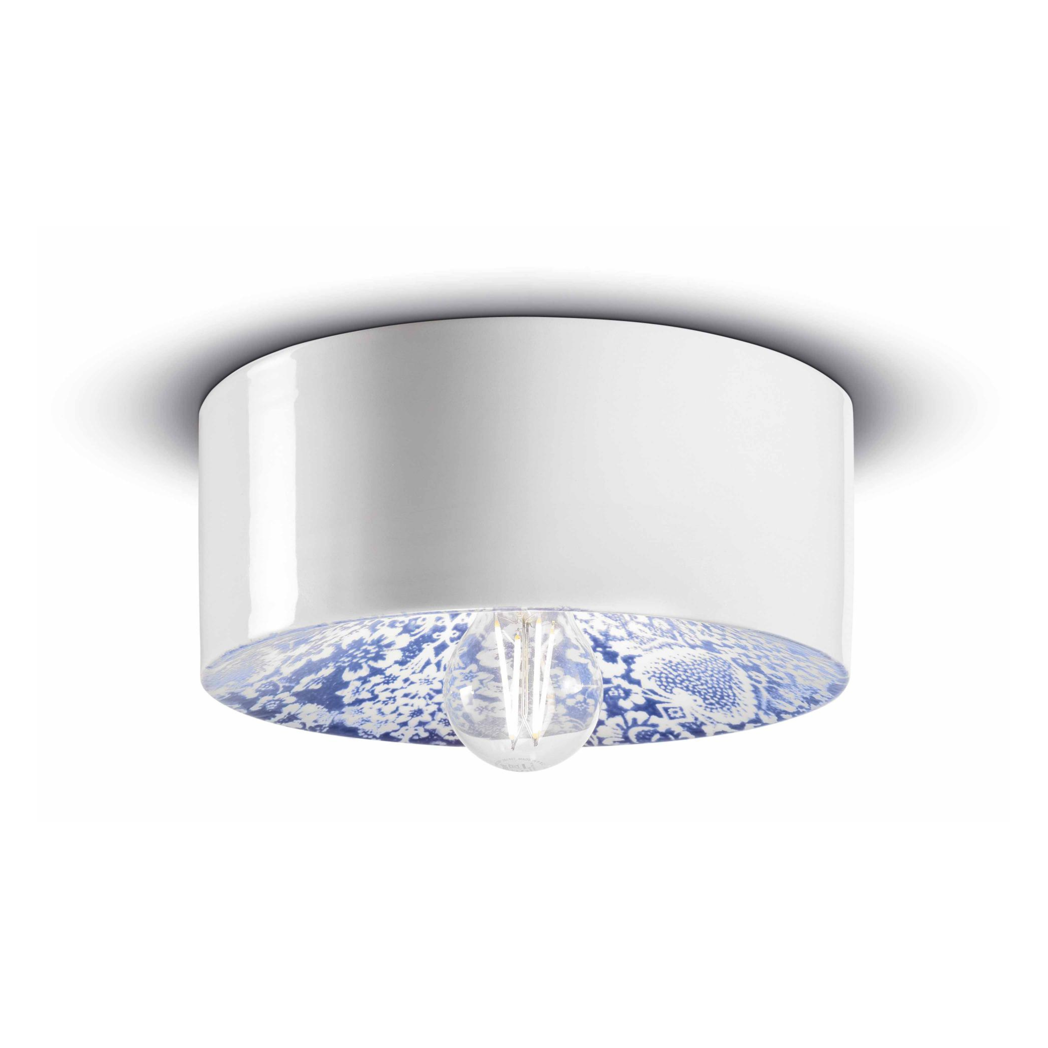 Kinkiet ceramiczny PI niebieskie kwiaty