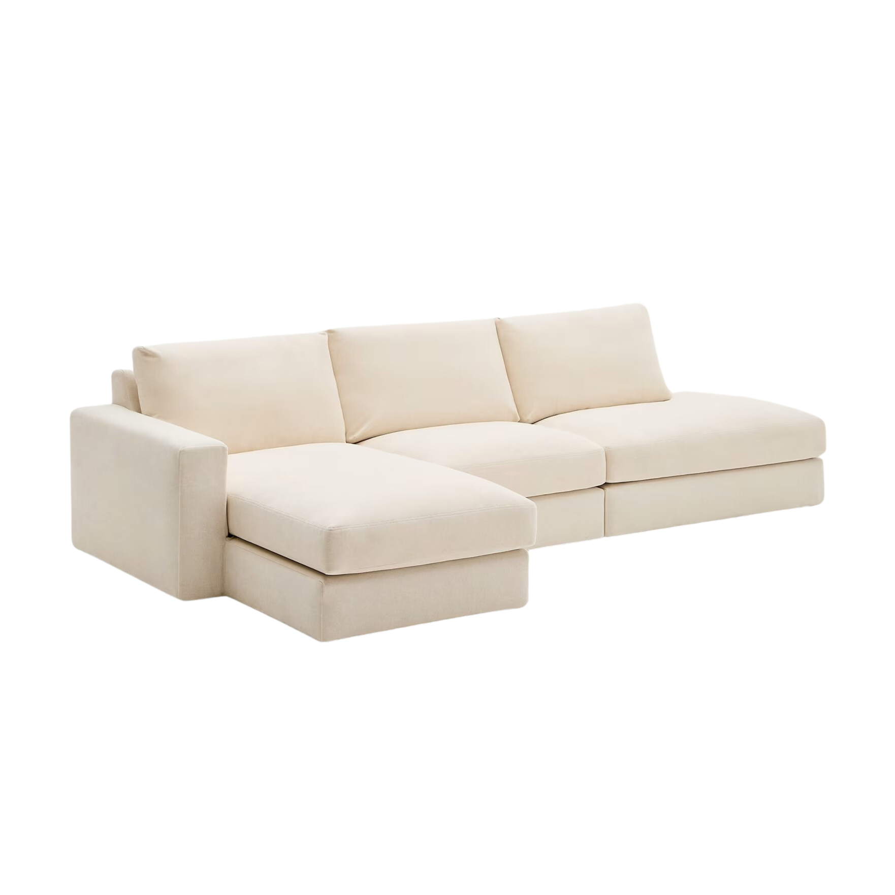 5-Sitzer-Ecksofa links ALEA Ecru Chenille [Klaudia] [Amelia spr] 