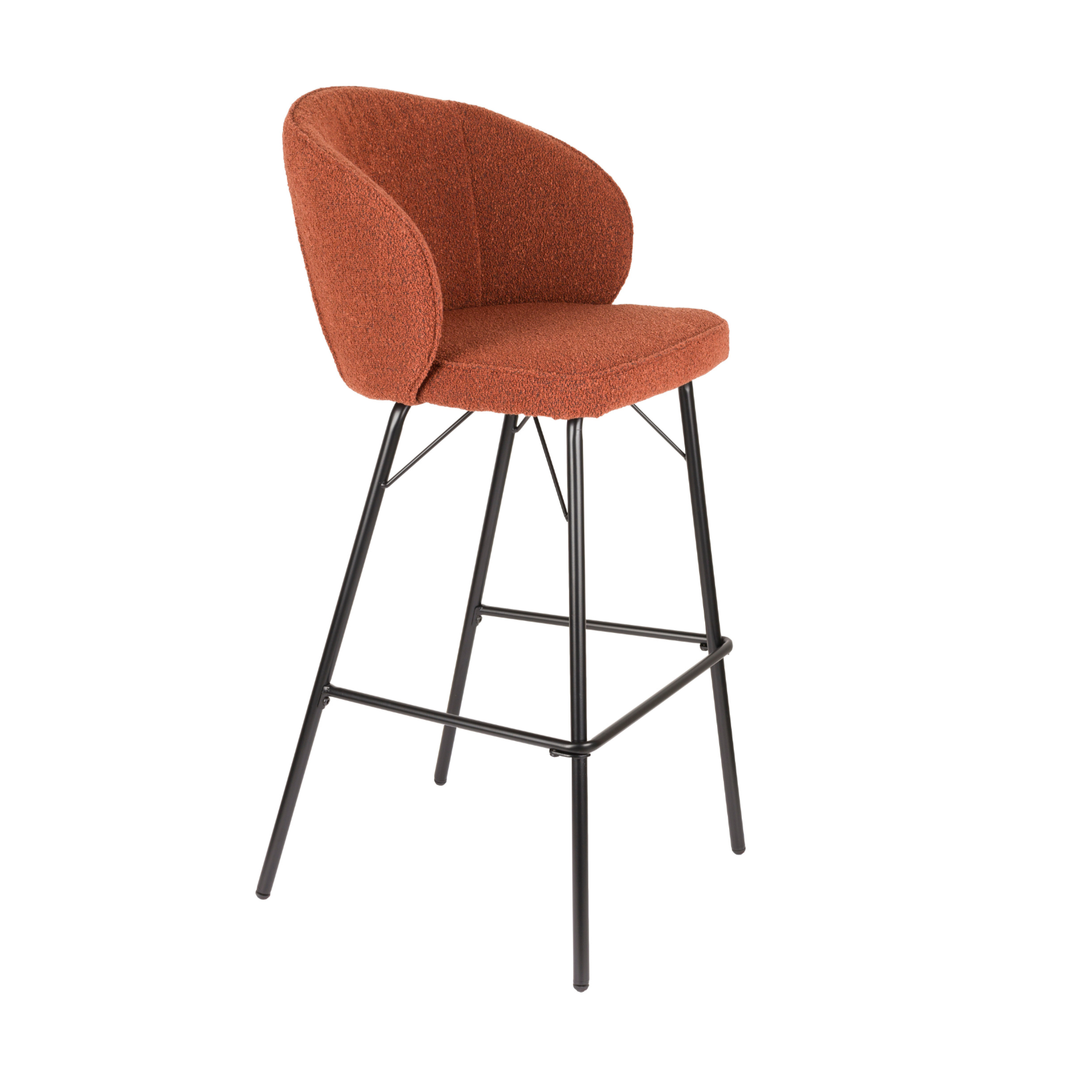 Hocker JOA terrakotta mit schwarzem Fuß