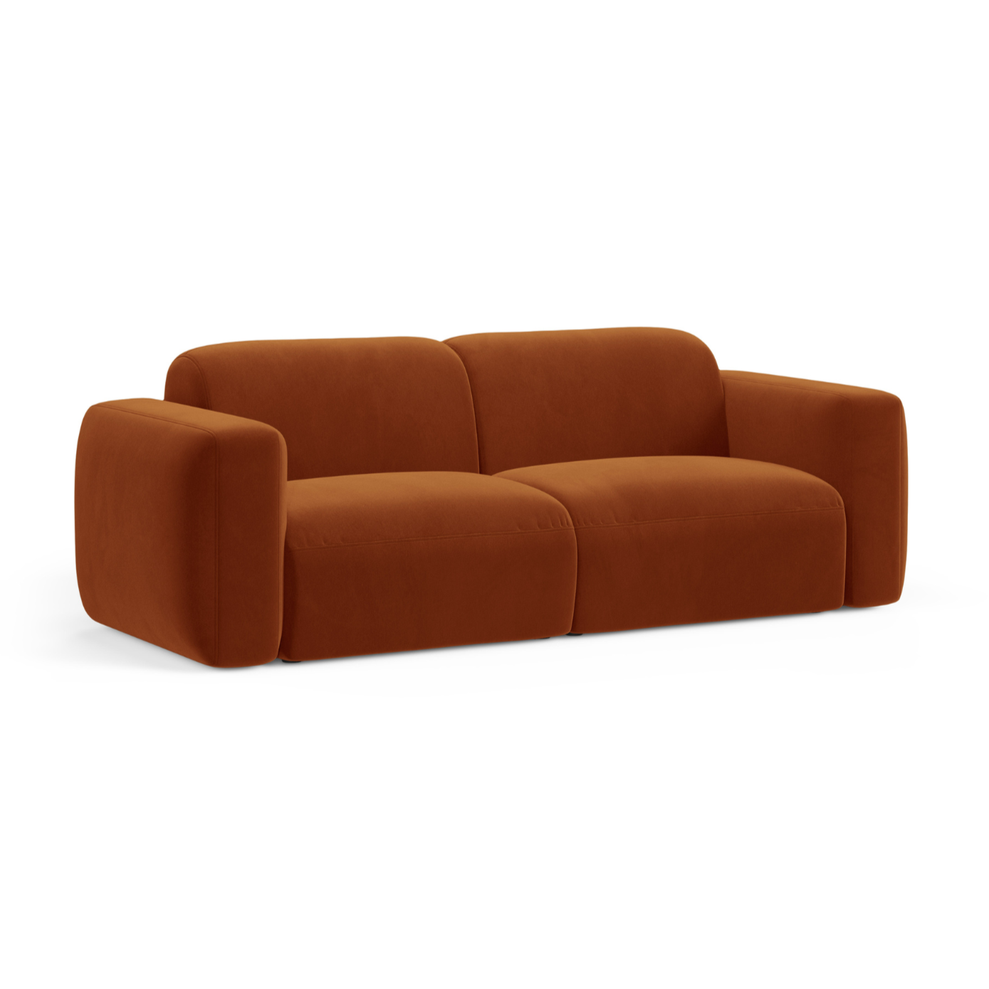 Sofa aksamitna 3-osobowa STRINO terakota