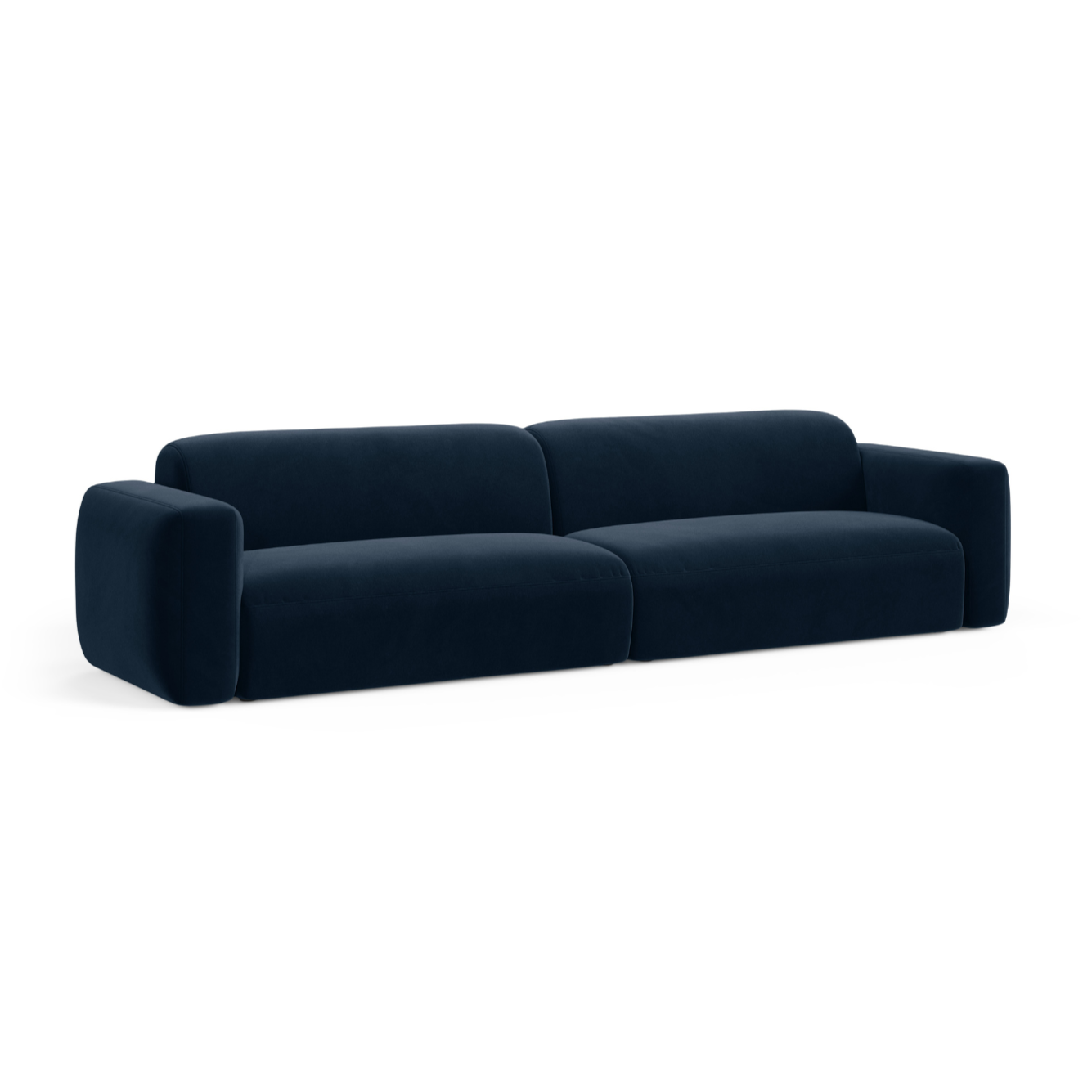 Sofa aksamitna 4-osobowa STRINO granatowy