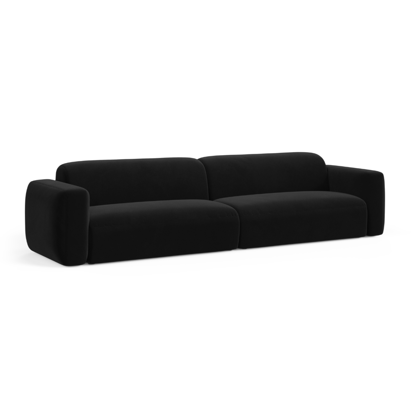 Sofa aksamitna 4-osobowa STRINO czarny