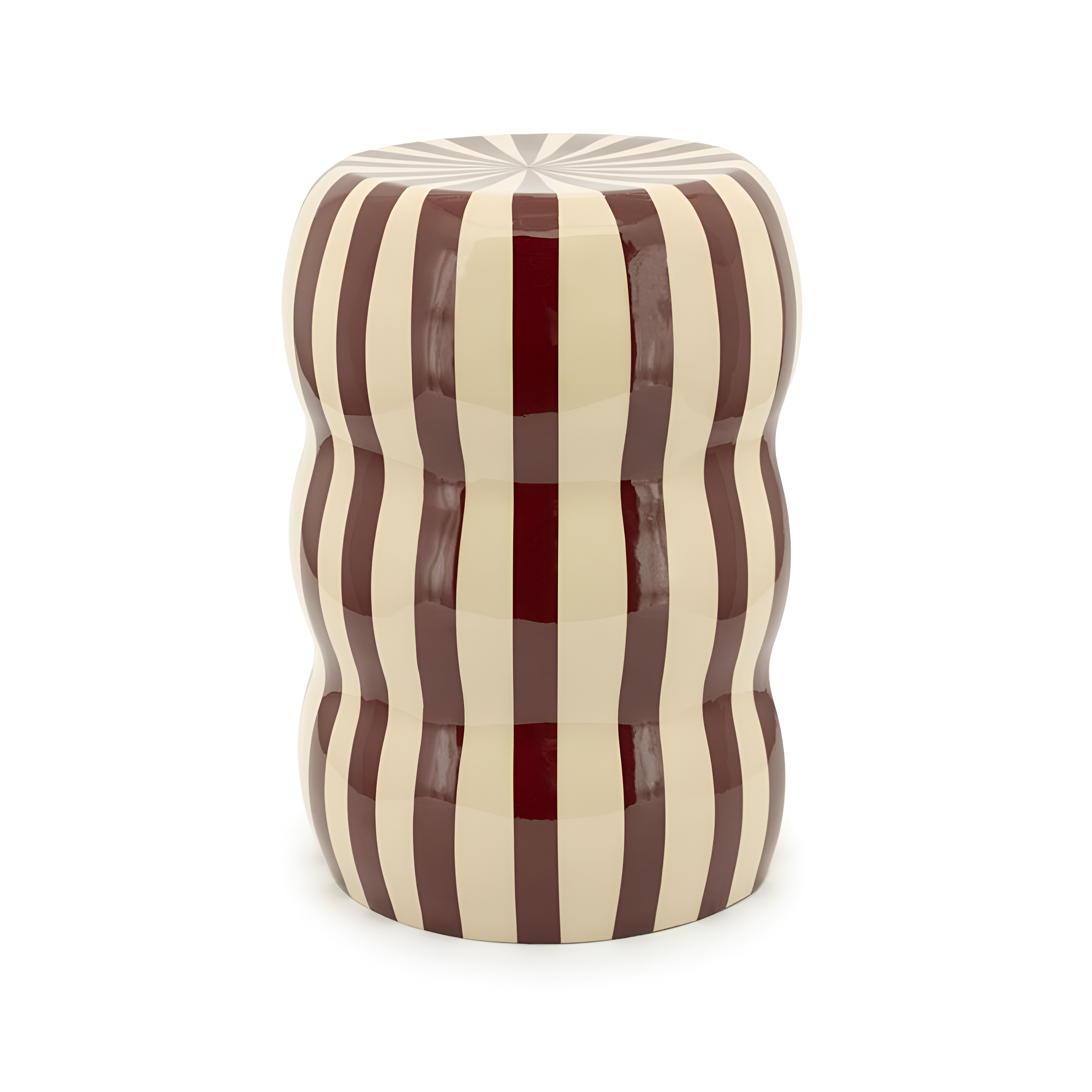 CANDICE Burgundy Side Table with Cream