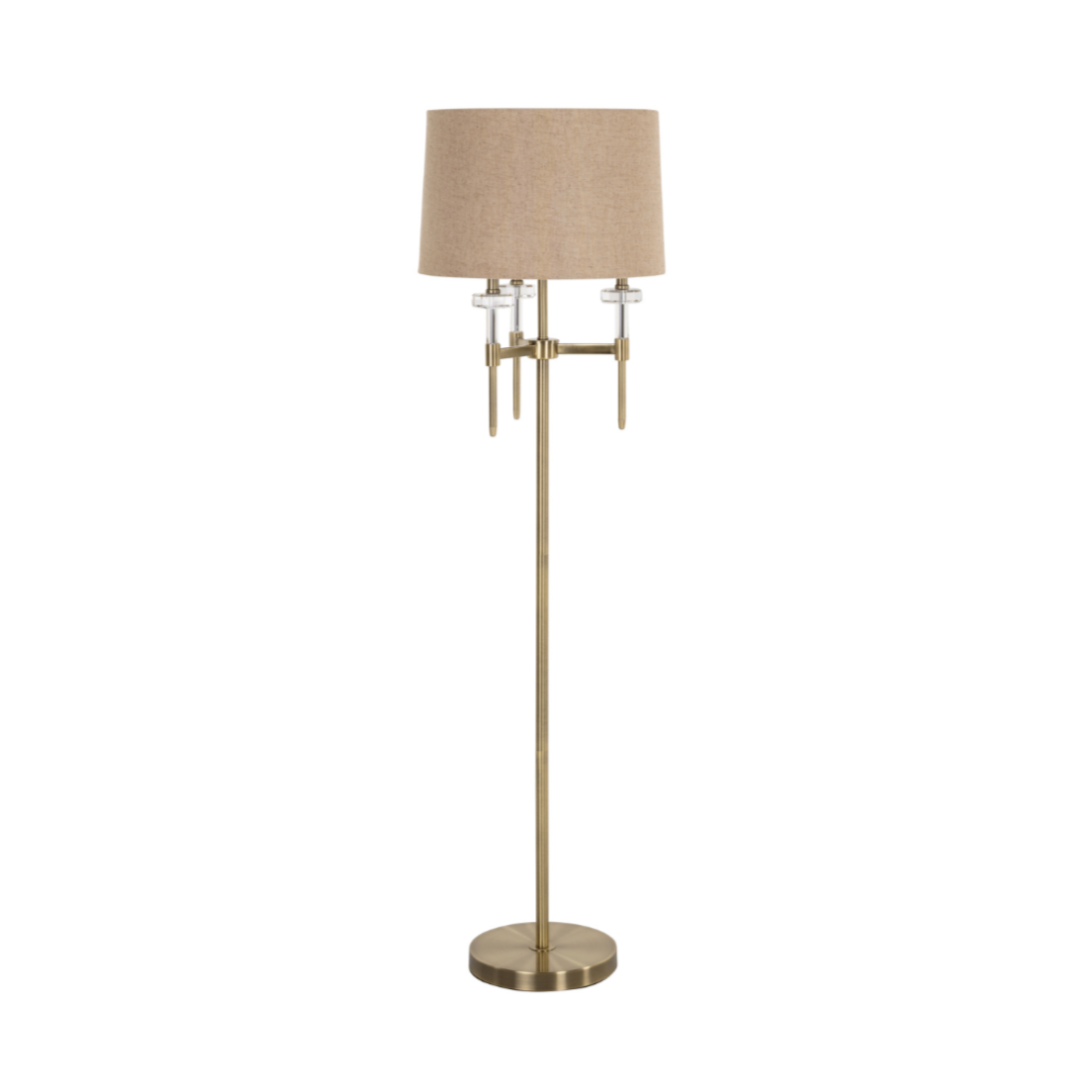 Lampa podłogowa JOSIE beżowy klosz ze złotą podstawą