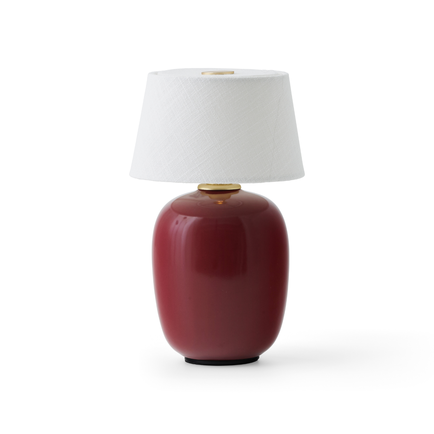Lampa przenośna TORSO bordowa ceramika z białym kloszem