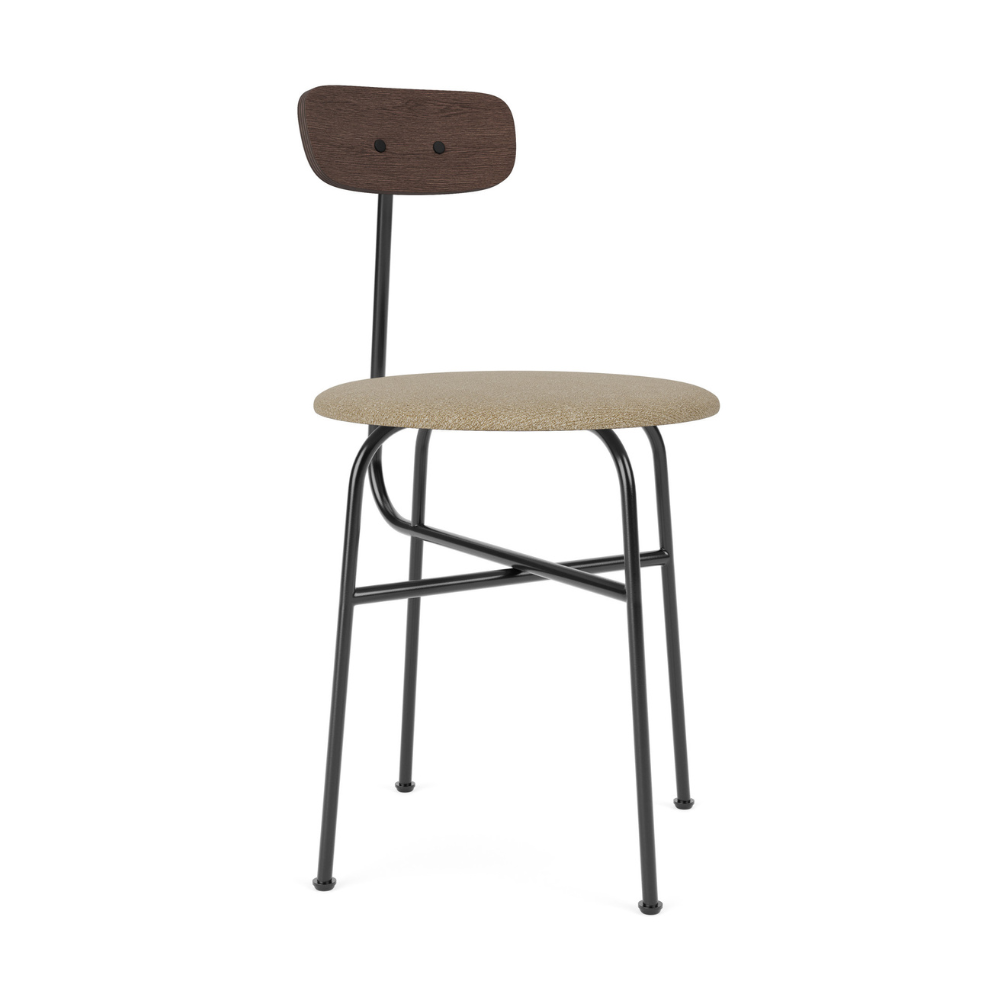 AFTEROOM chair dark oak veneer with upholstered beige seat