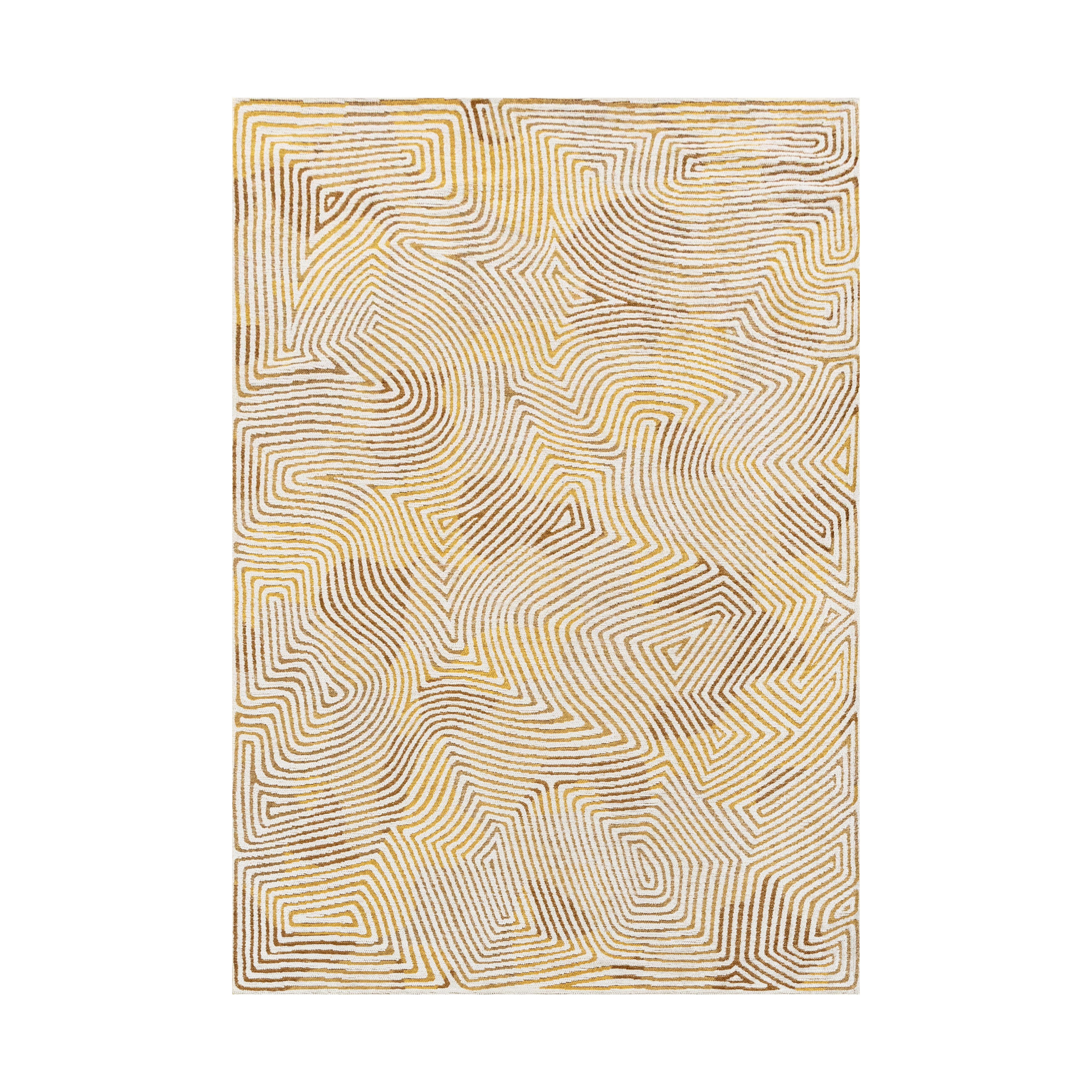 CORAL YELLOW HIPPY rug yellow-beige [Amelia]