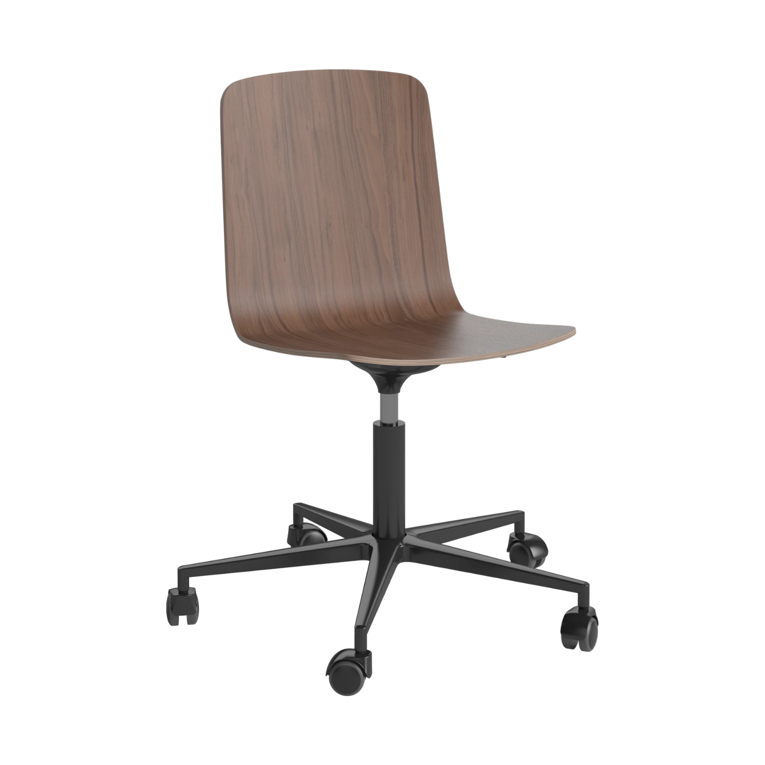 Palm office chair nut veneer with a black base