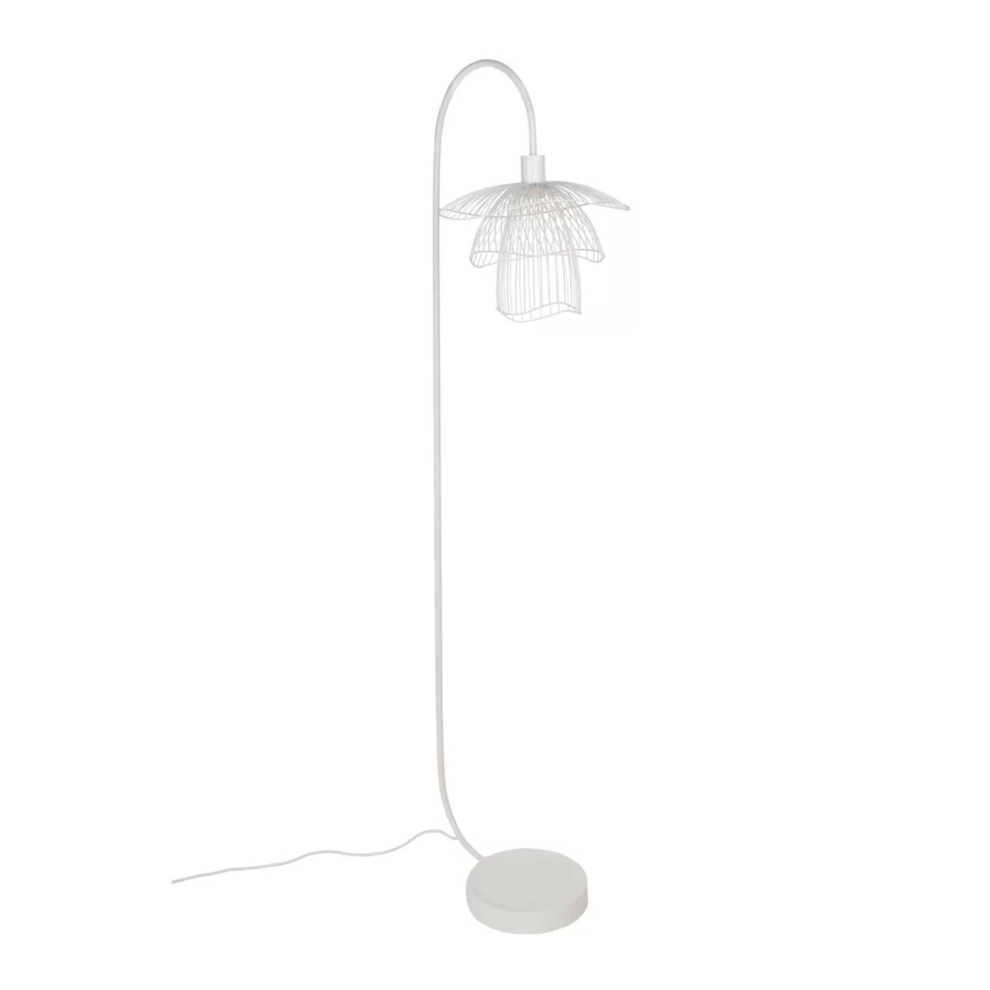 White papillon floor lamp