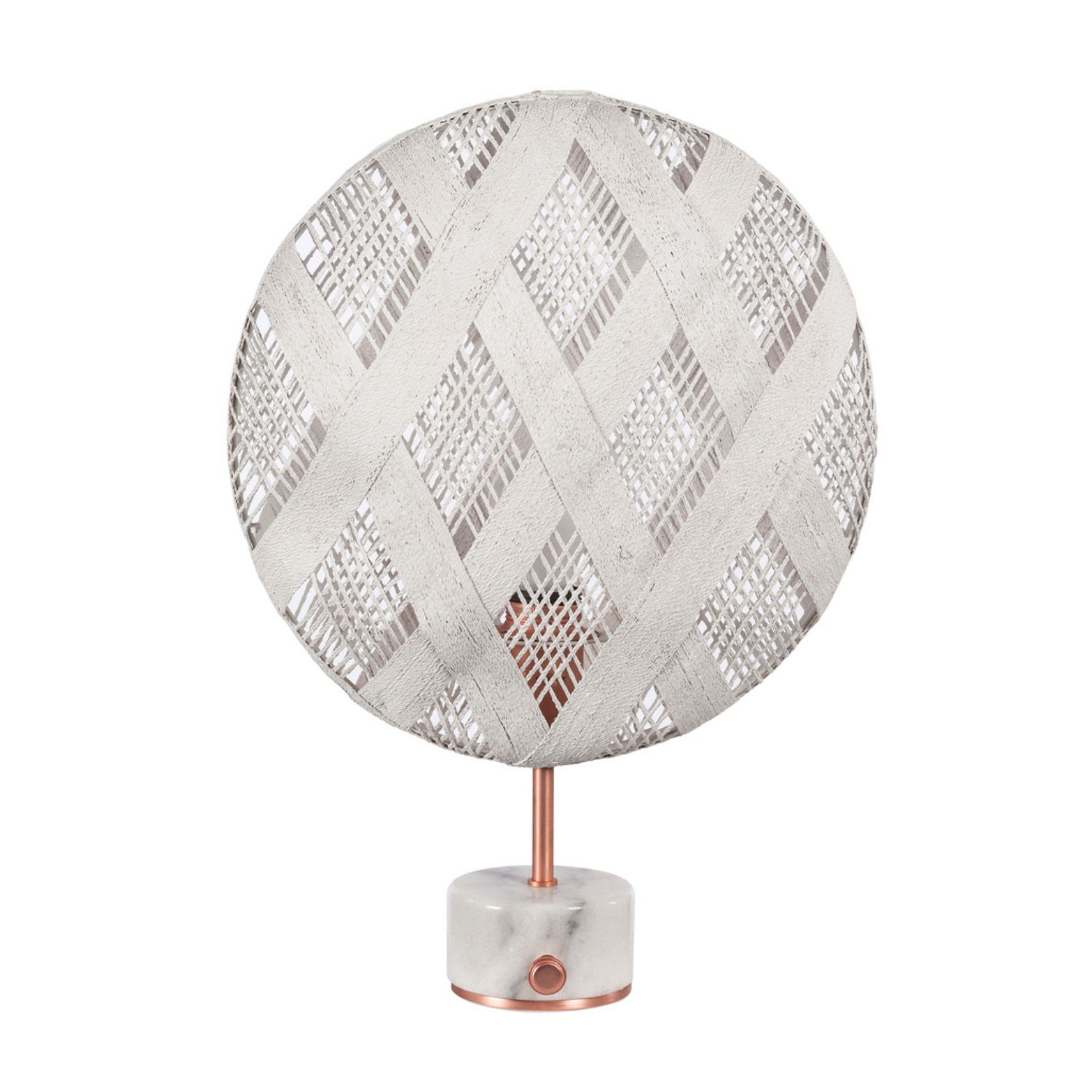 Chanpen Diamant White Table Lamp with a copper base