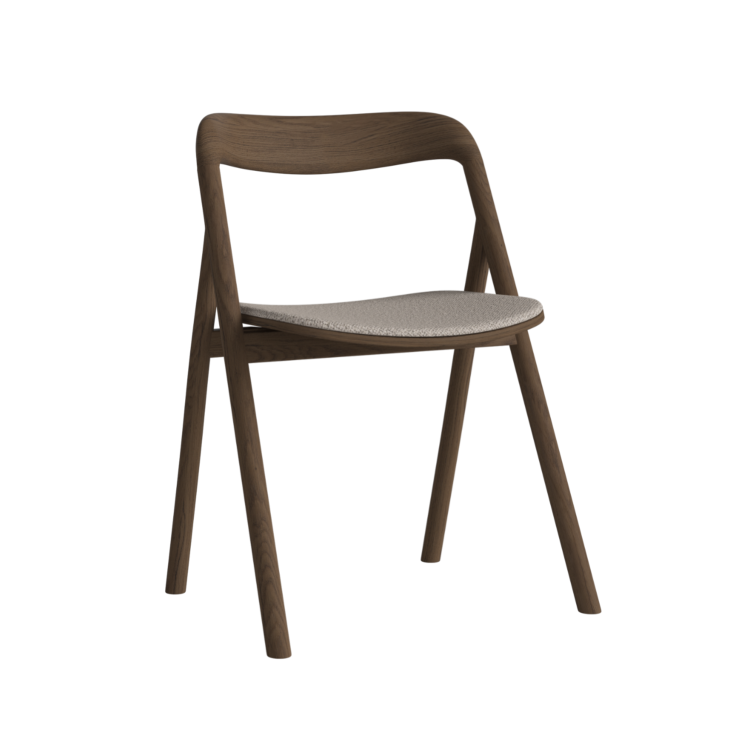 Fenri chair upholstered with a dark wooden base