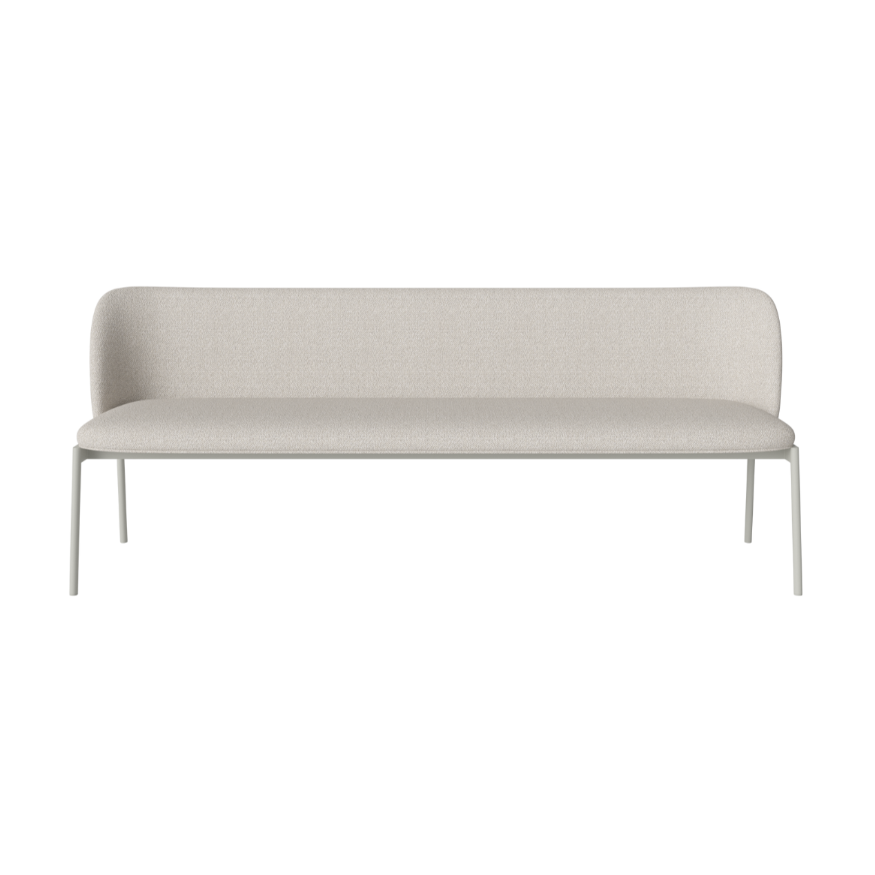 3-Personen-Sofa gepolsterte Frank Grey Steel Basis