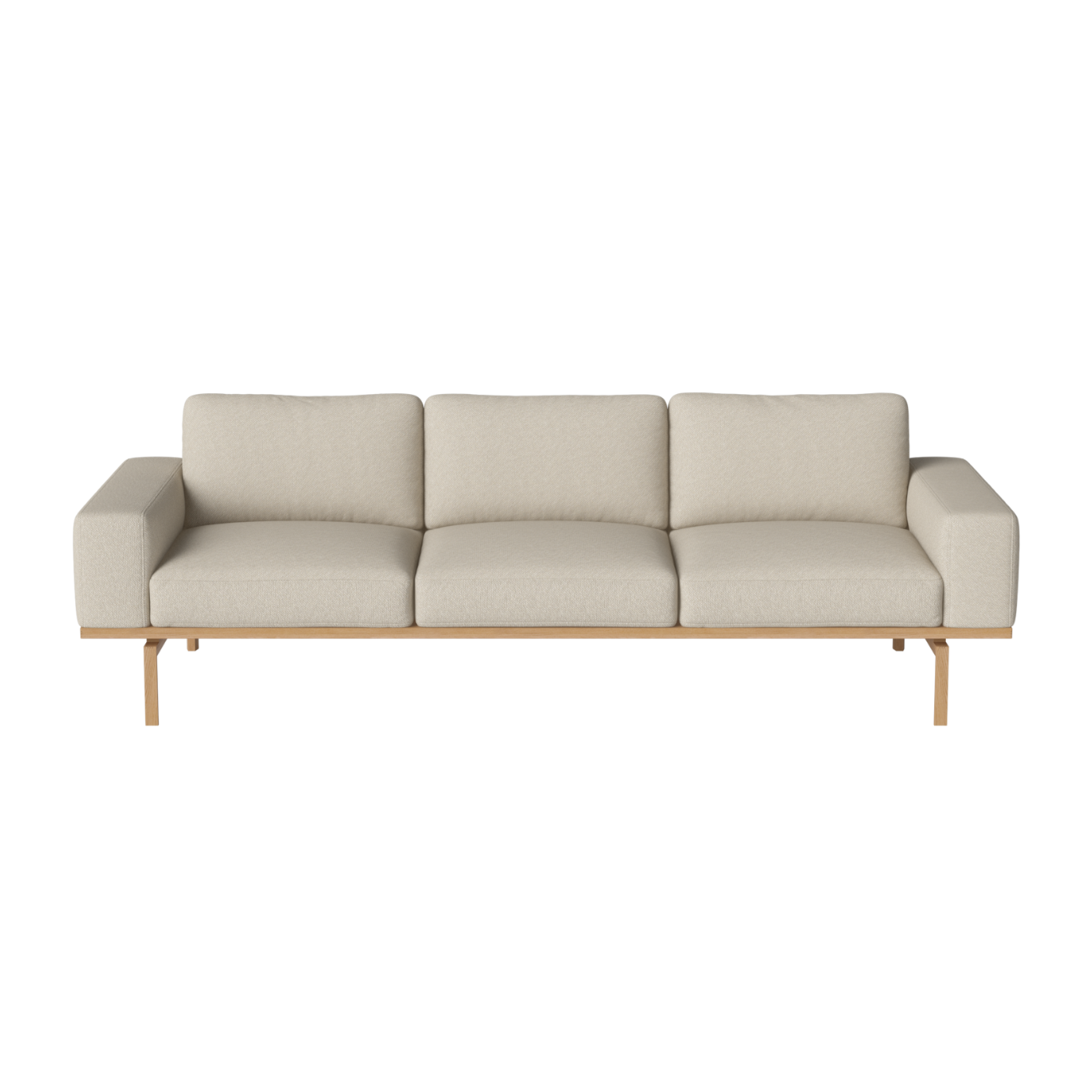 3-person sofa Elton base of oak wood