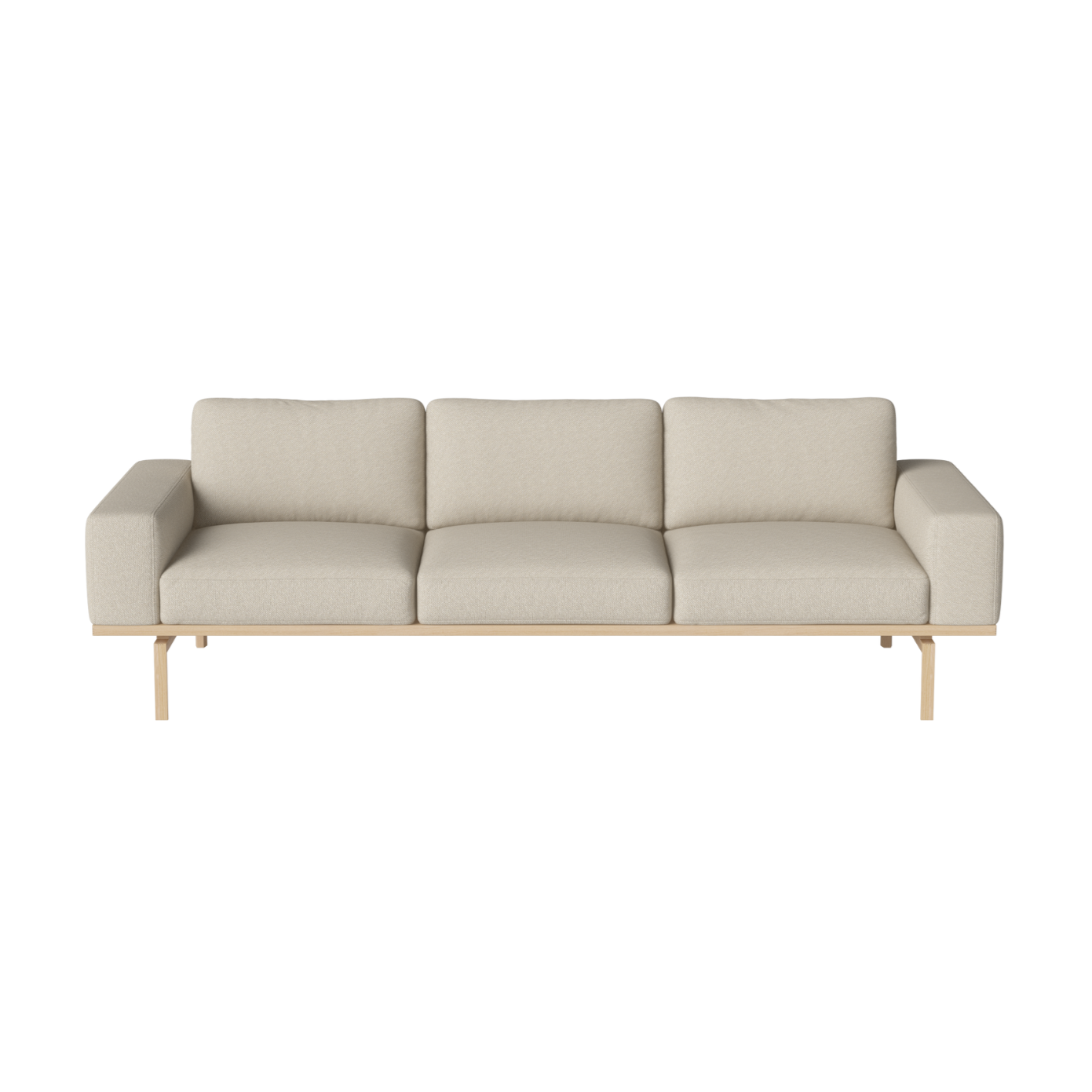 3-person sofa Elton base of bleached oak wood