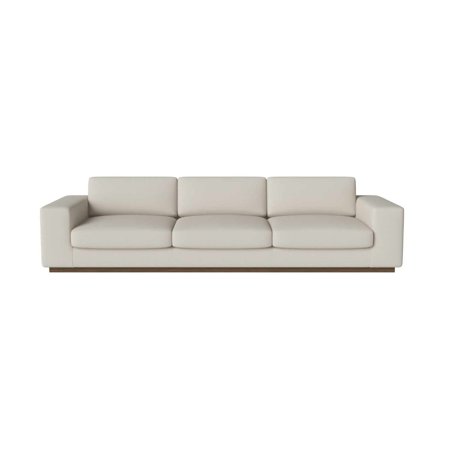 4-Sitzer-Sepia-Sofa-Basis aus dunklem Eichenholz