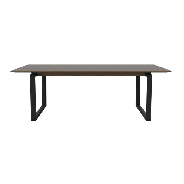 Nord table dark oak wood with a black base