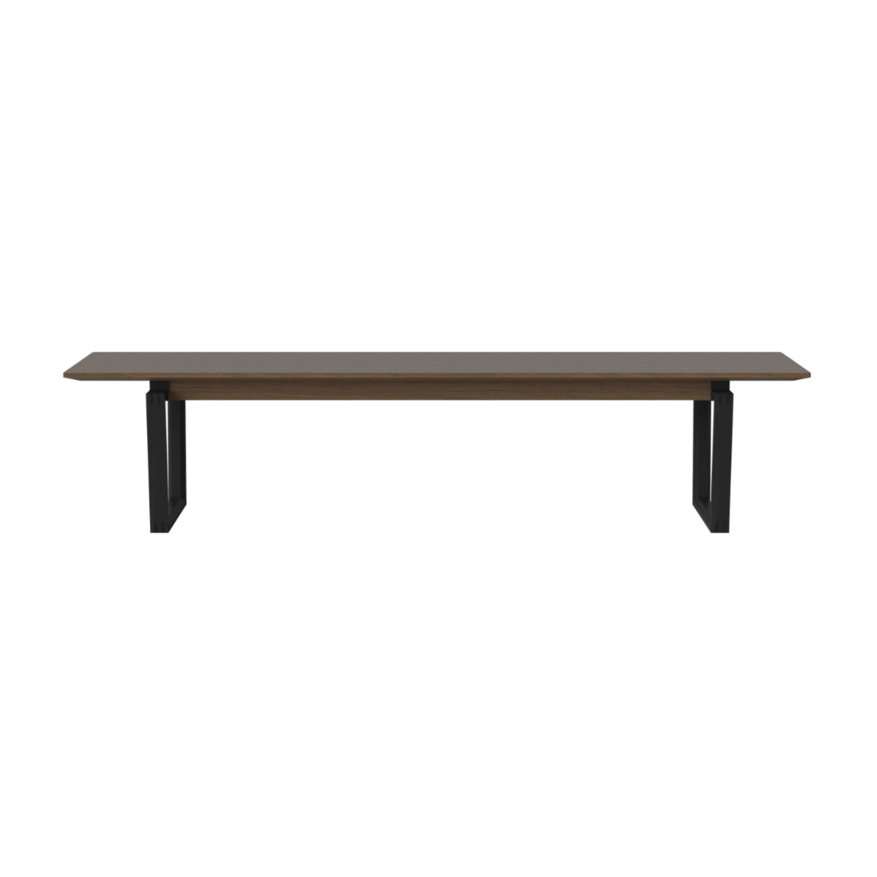 Nord bench dark oak wood with a black base