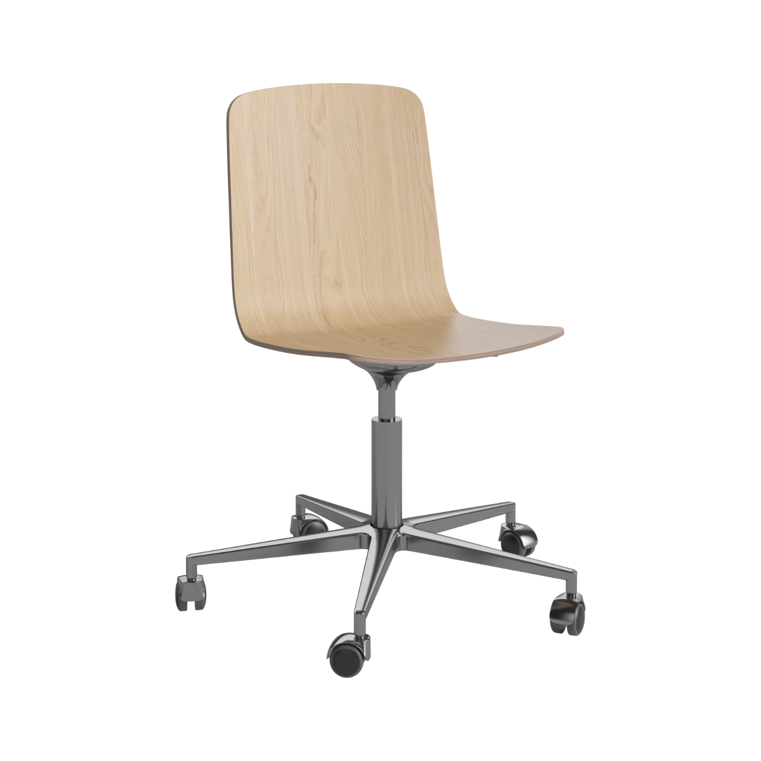 Palm Office Chair bleichte Furnier mit einer Metallbasis gebleicht